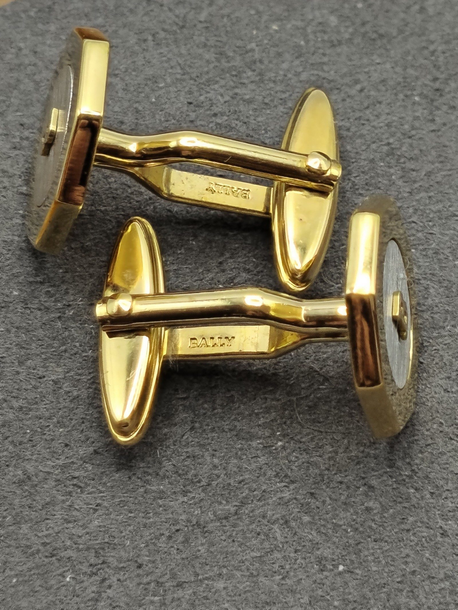 Bally Gold & Silver Mens Cufflinks Octagonal image 6
