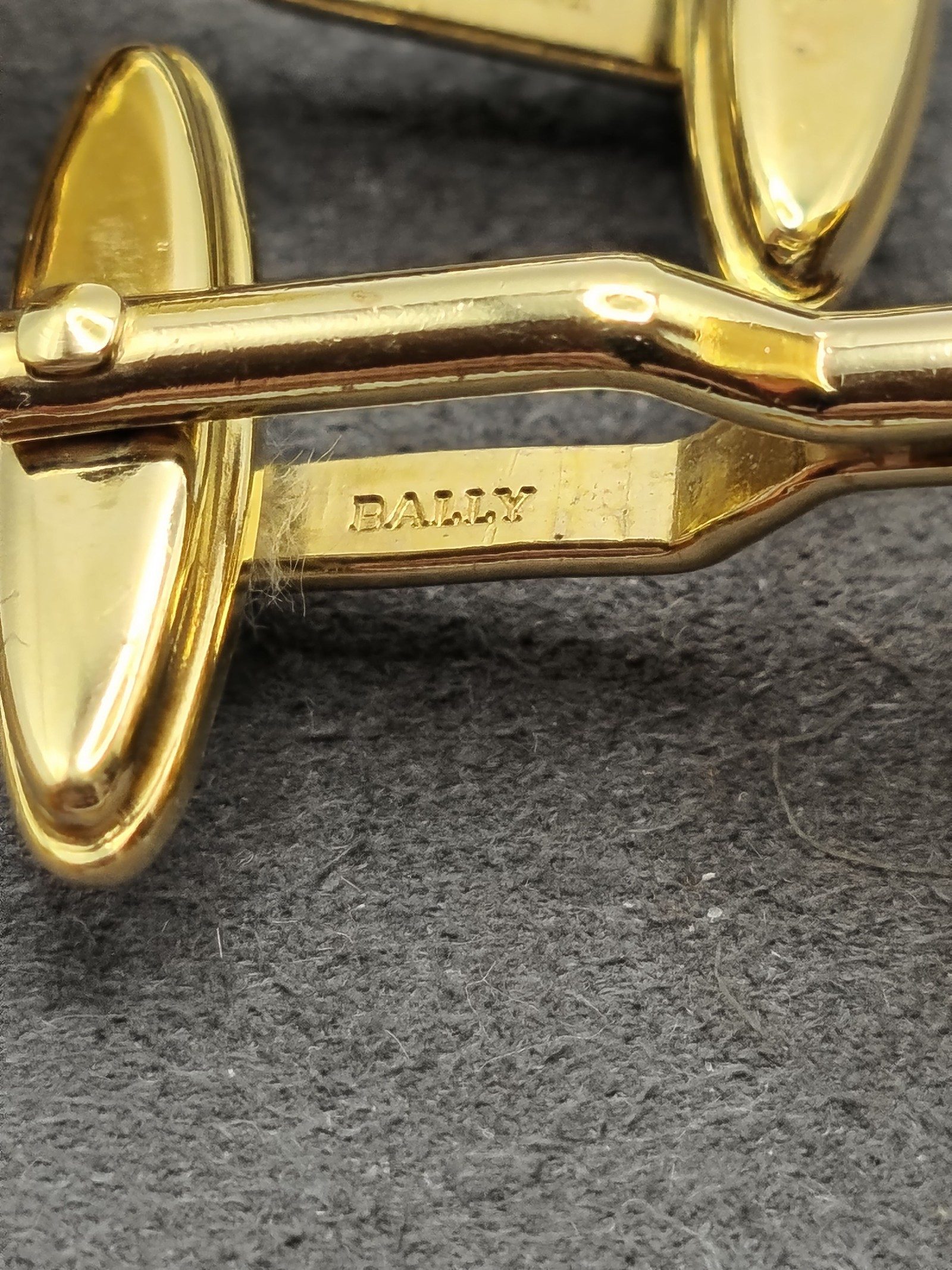 Bally Gold & Silver Mens Cufflinks Octagonal image 7