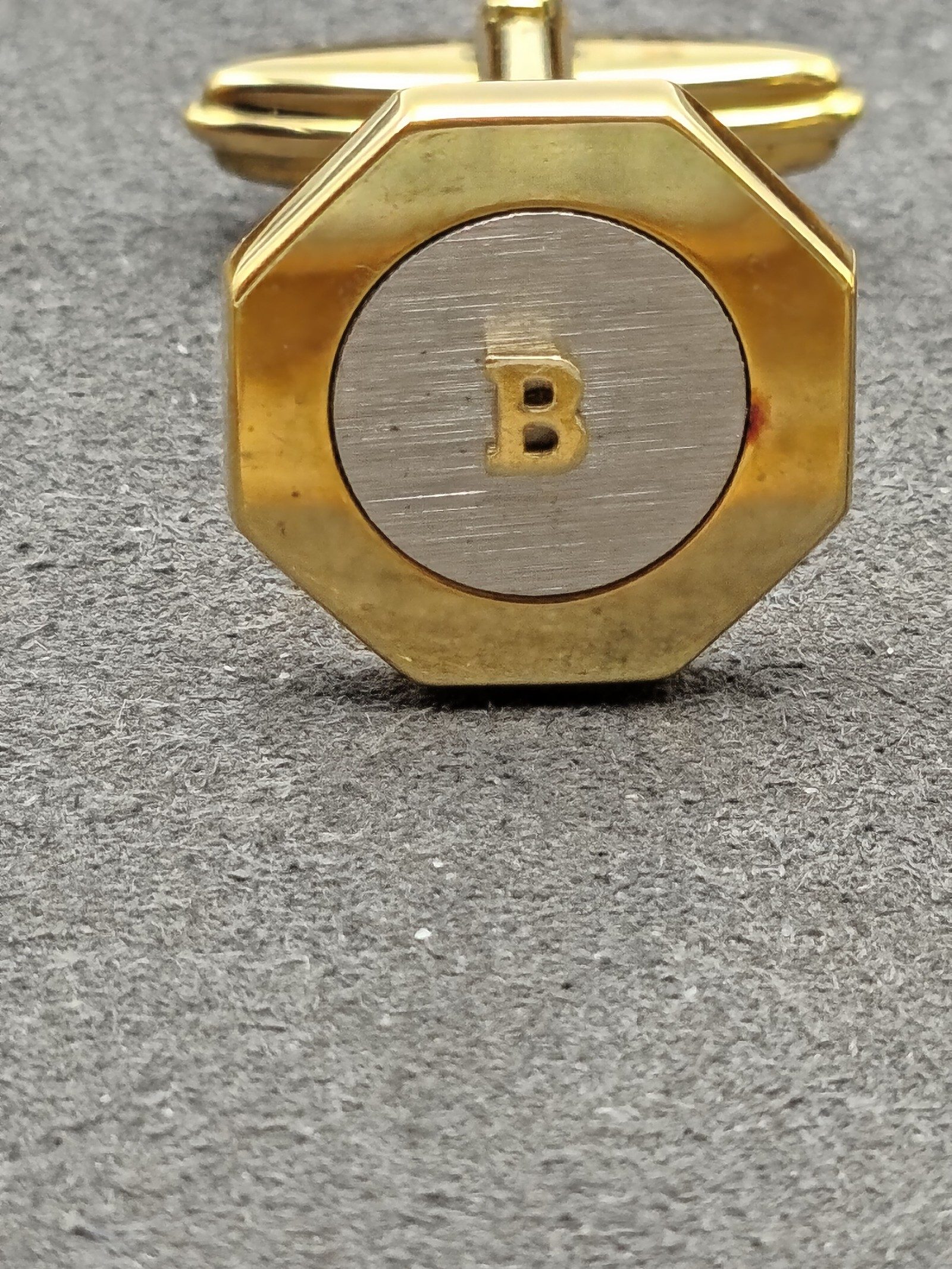 Bally Gold & Silver Mens Cufflinks Octagonal image 10
