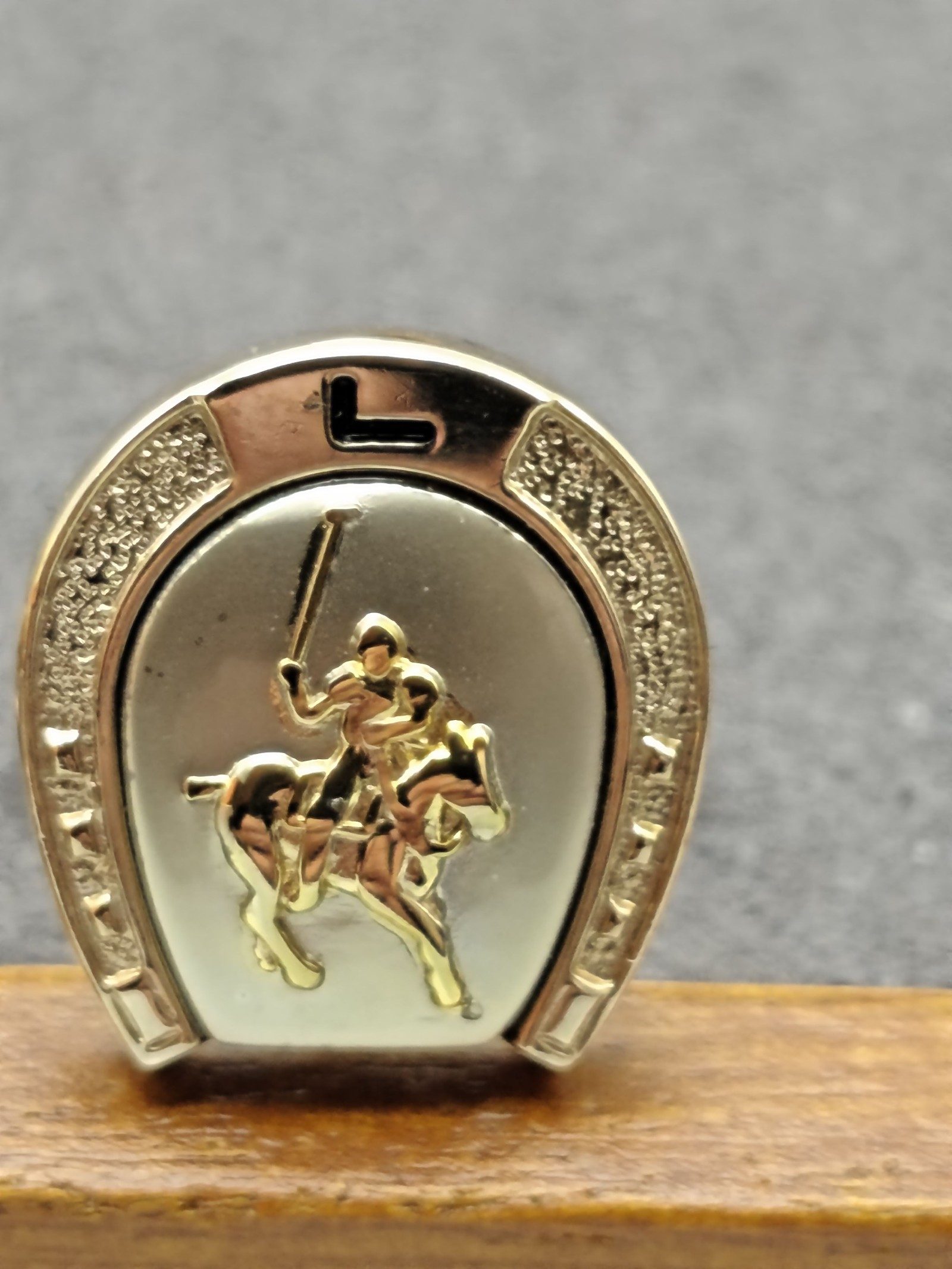 Lancel Gold Polo Player Horseshoe Cufflinks image 4