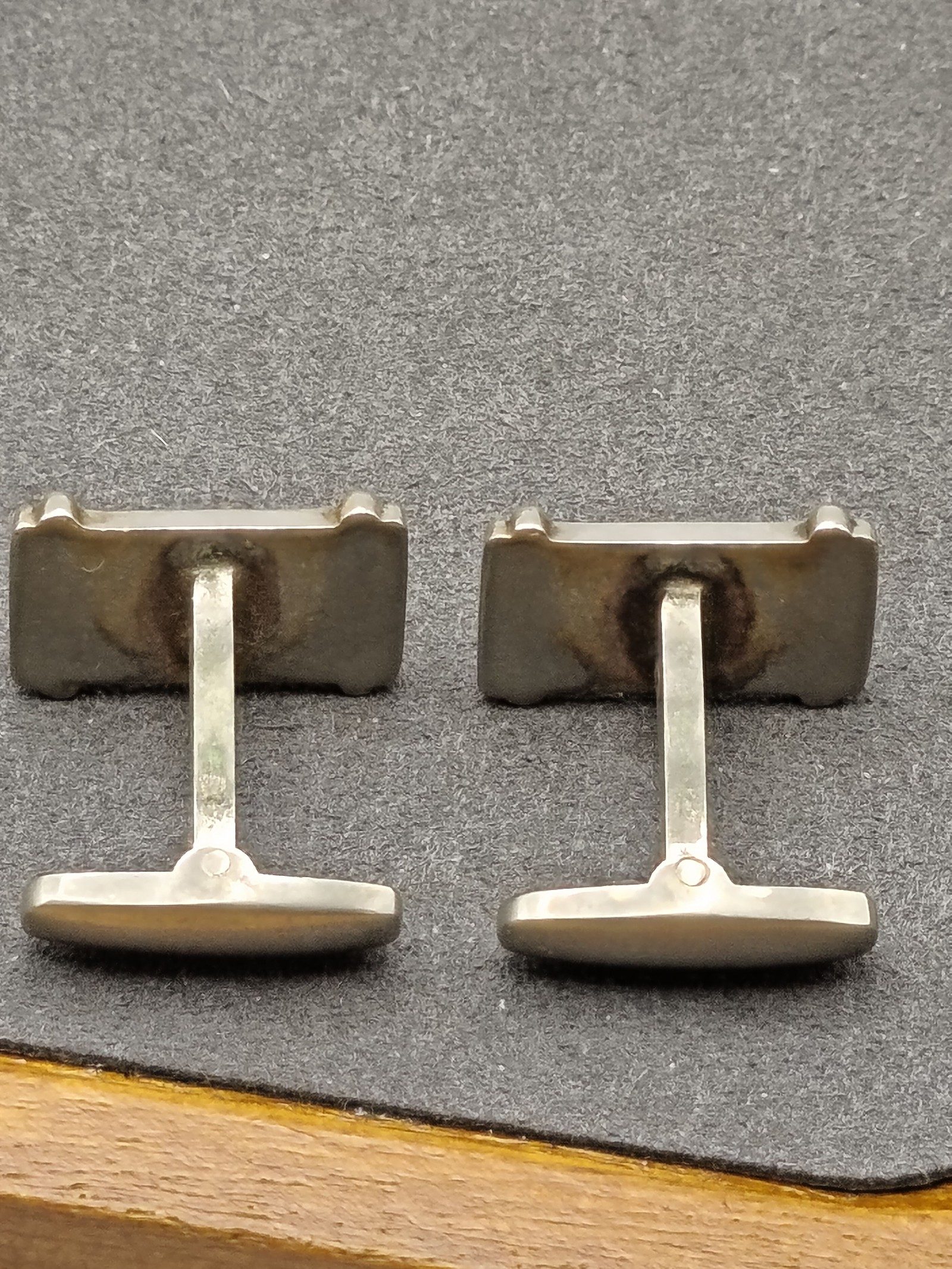 Yves Saint Laurent Silver tone Logo Cufflinks image 7