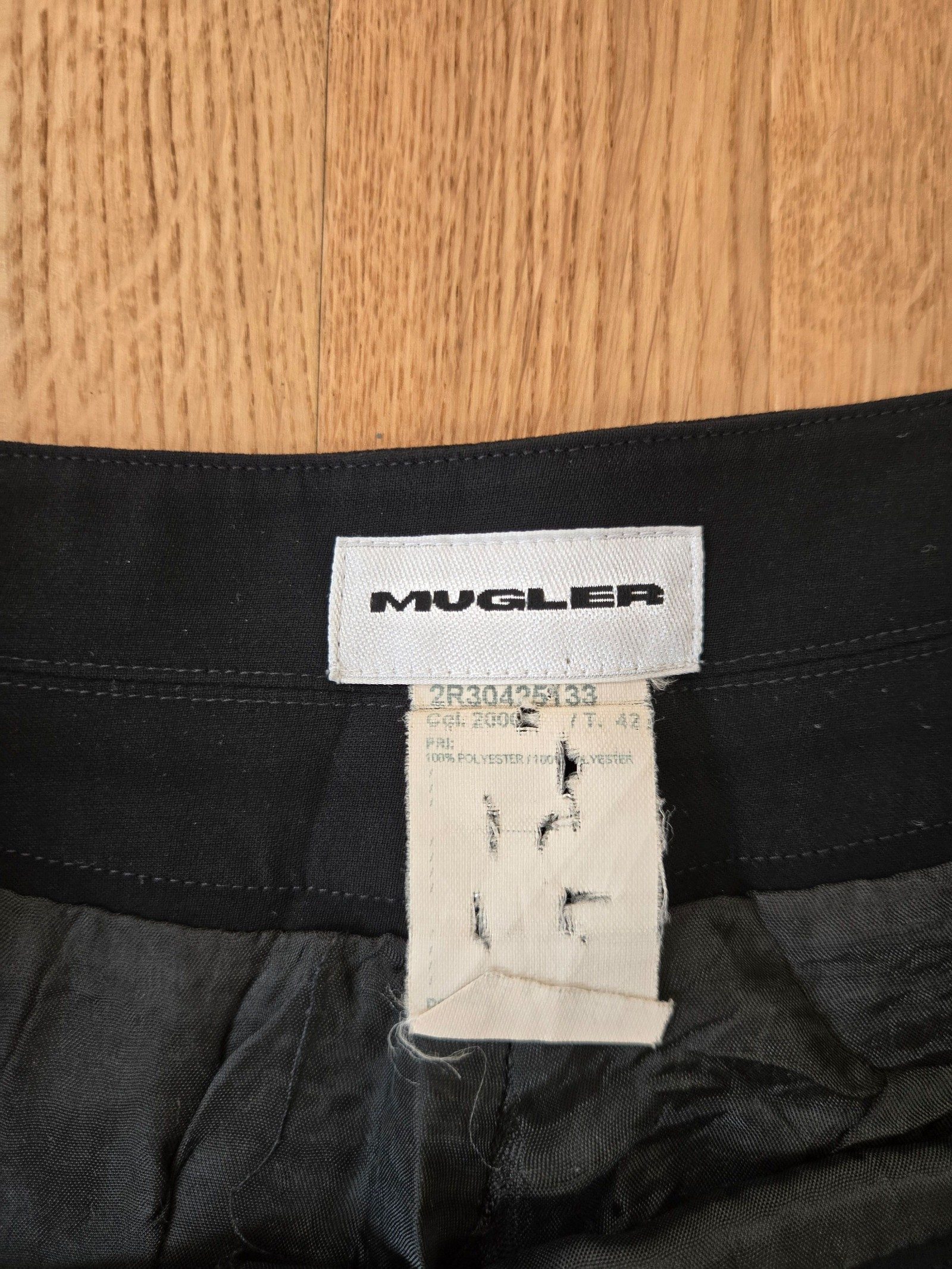 Mugler Womens Black Tailored Straight Leg Trousers IT 42 image 3