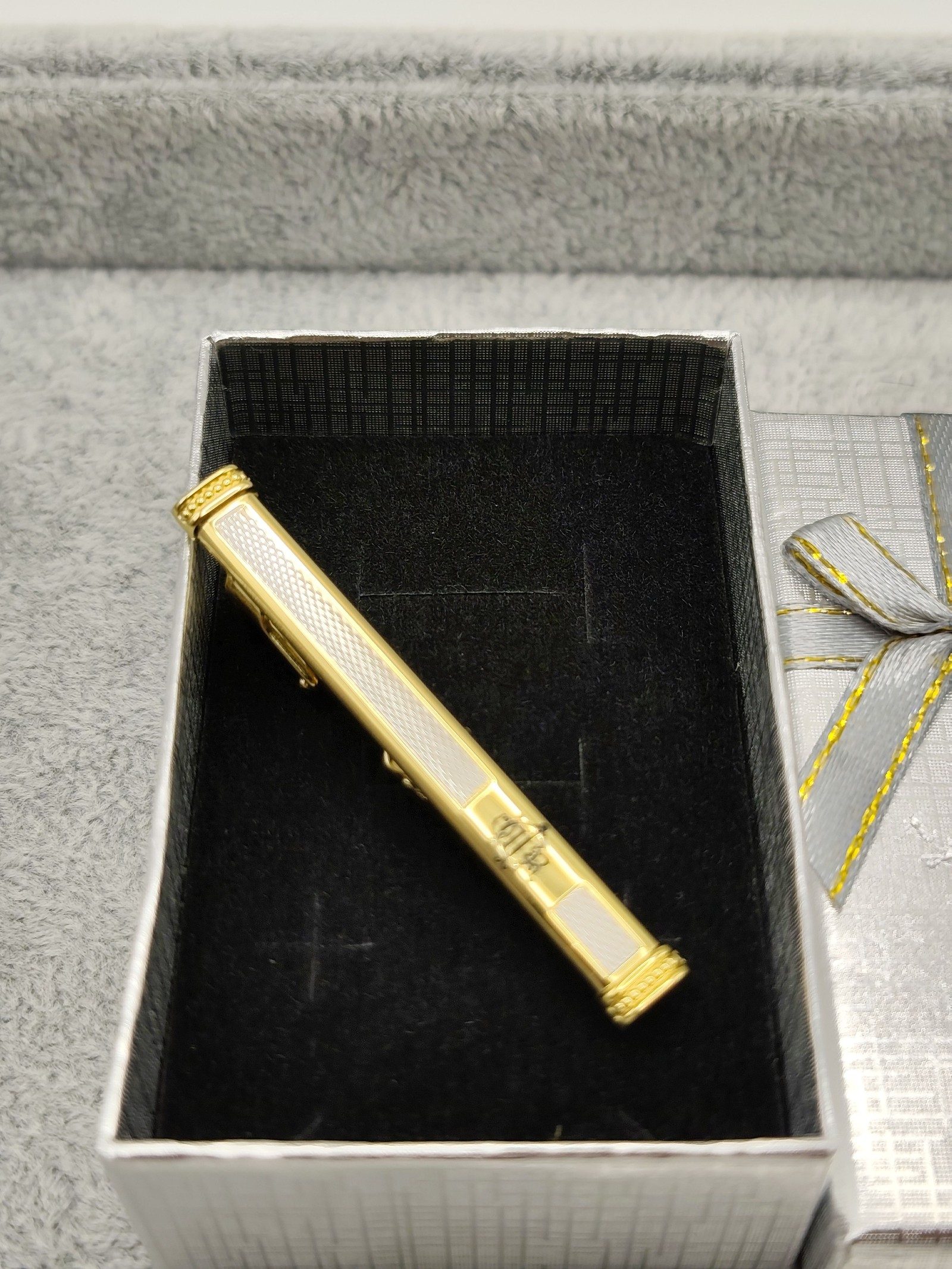 Christian Dior Gold & Silver Tone Tie Clip Metal Unisex image 2