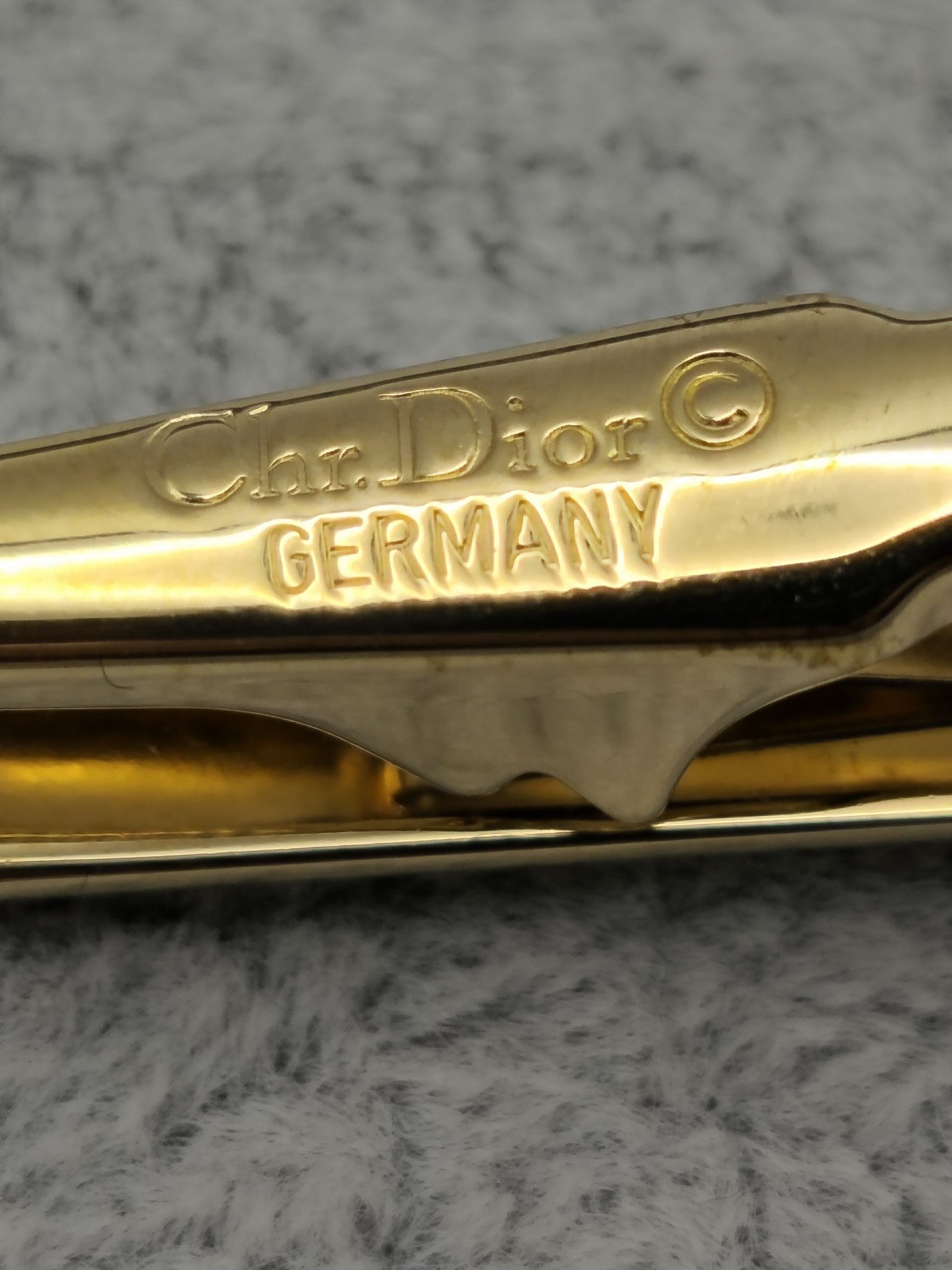 Christian Dior Gold & Silver Tone Tie Clip Metal Unisex image 3