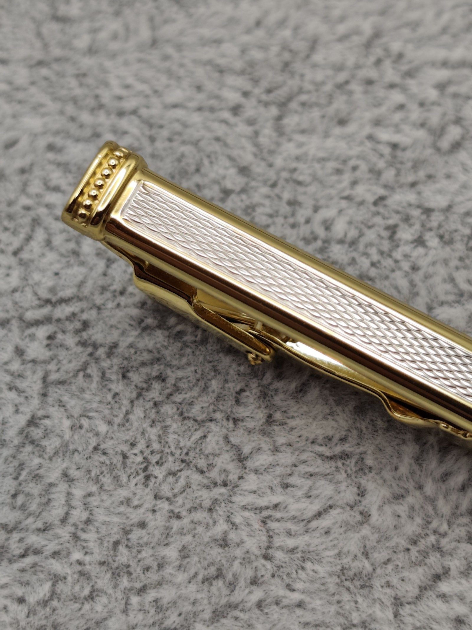 Christian Dior Gold & Silver Tone Tie Clip Metal Unisex image 8
