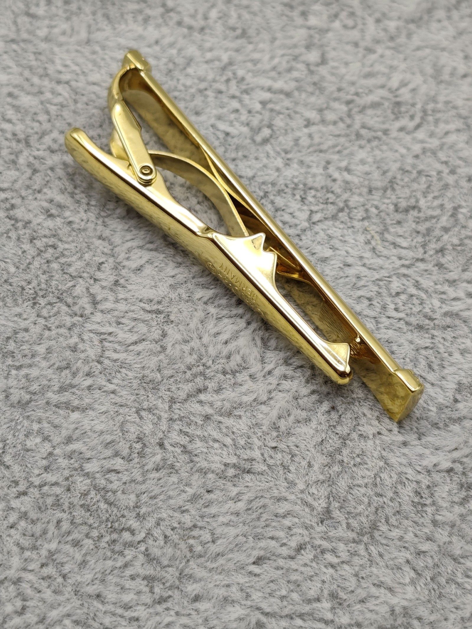 Christian Dior Gold & Silver Tone Tie Clip Metal Unisex image 9