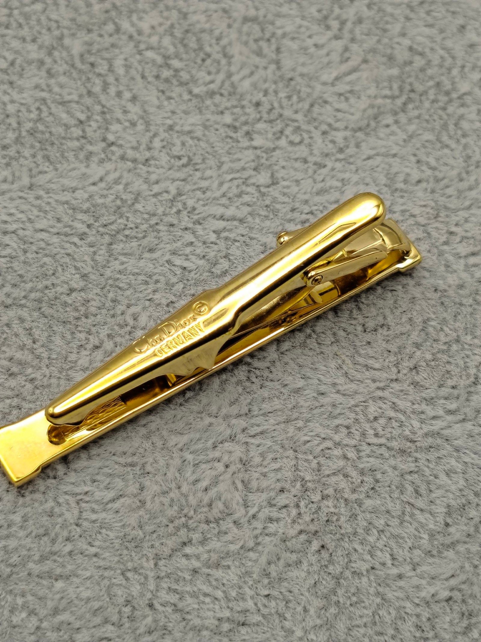 Christian Dior Gold & Silver Tone Tie Clip Metal Unisex image 10