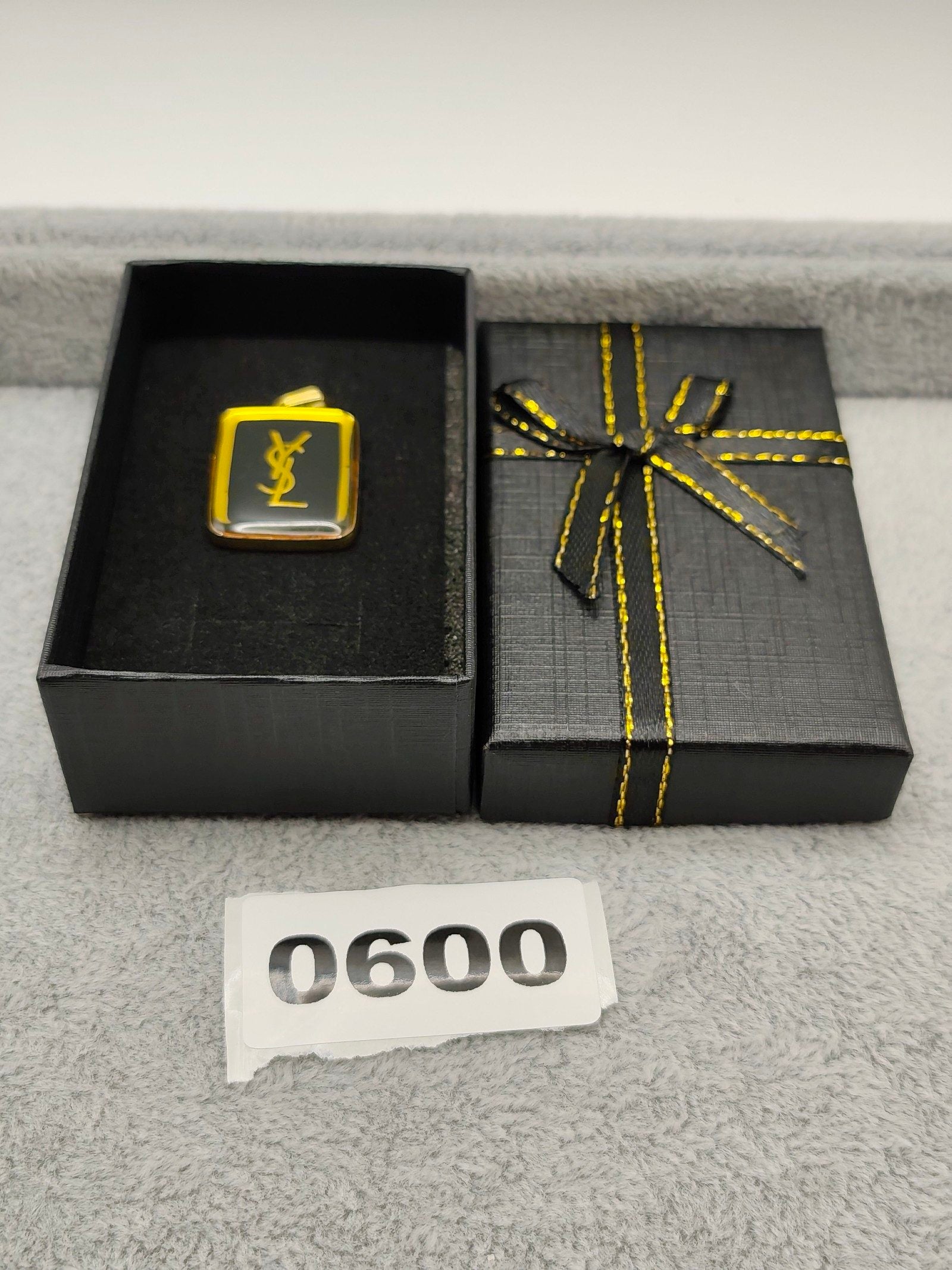 YSL Gold & Black Pendant Charm Approx 30mm
