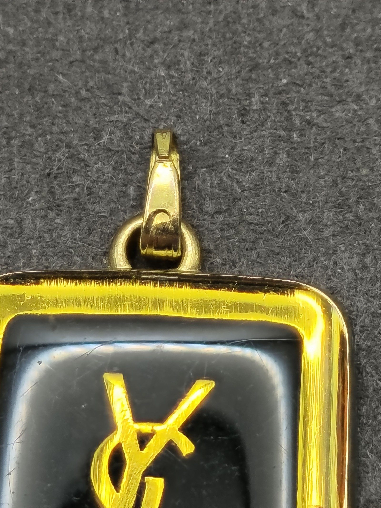 YSL Gold & Black Pendant Charm Approx 30mm image 6