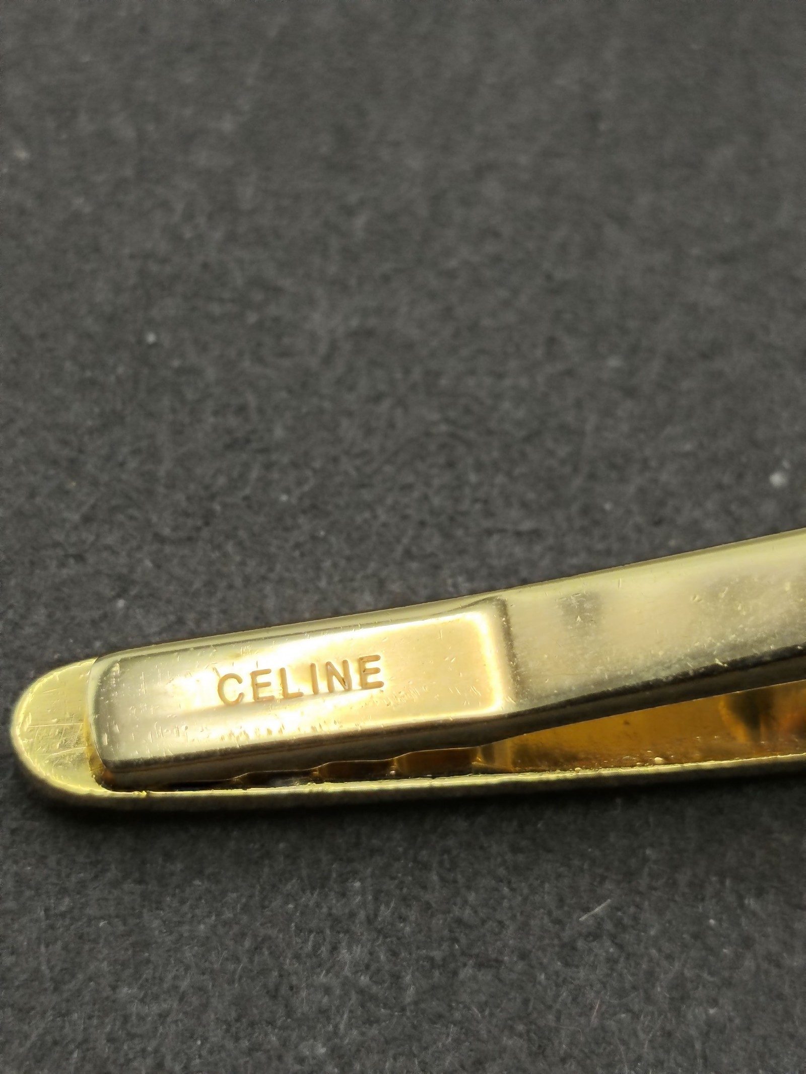Celine Green & Gold Enamel Tie Clip image 3