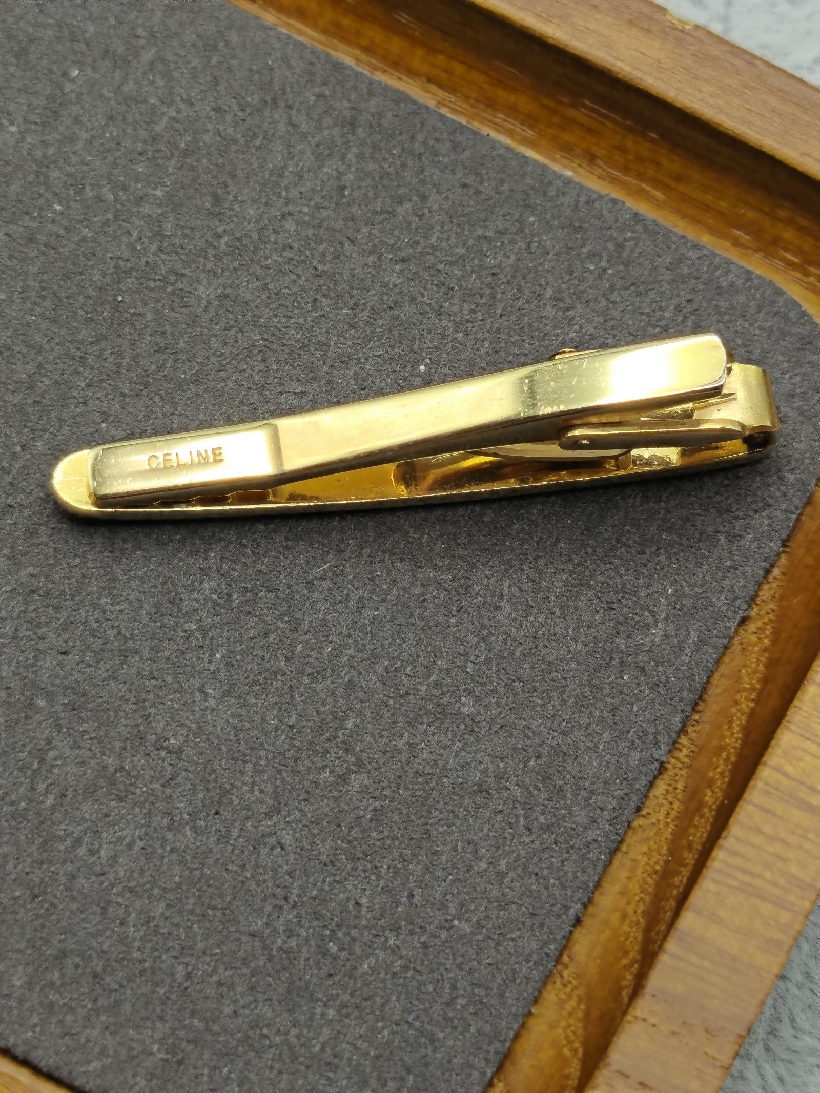 Celine Green & Gold Enamel Tie Clip image 4
