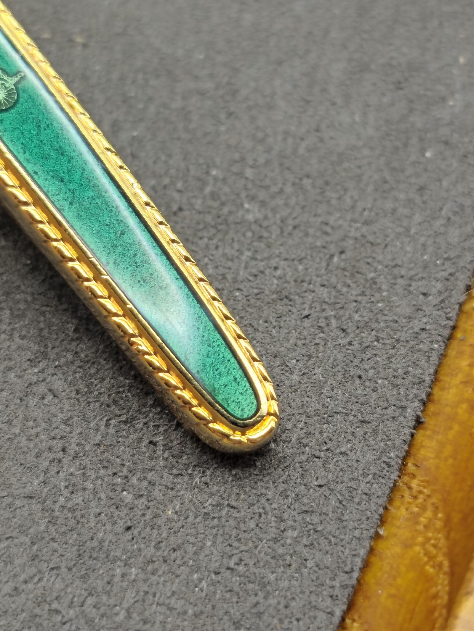 Celine Green & Gold Enamel Tie Clip image 6