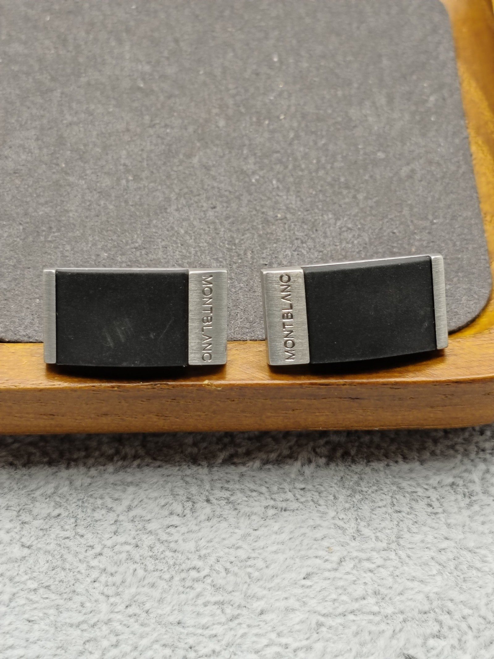Montblanc Black & Silver Cufflinks with Box image 3