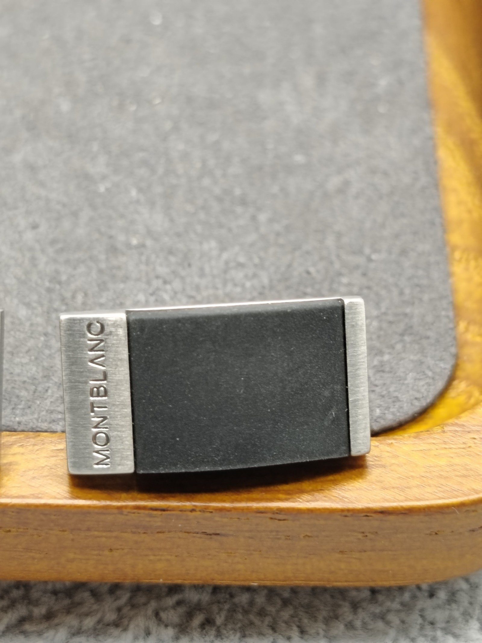 Montblanc Black & Silver Cufflinks with Box image 4