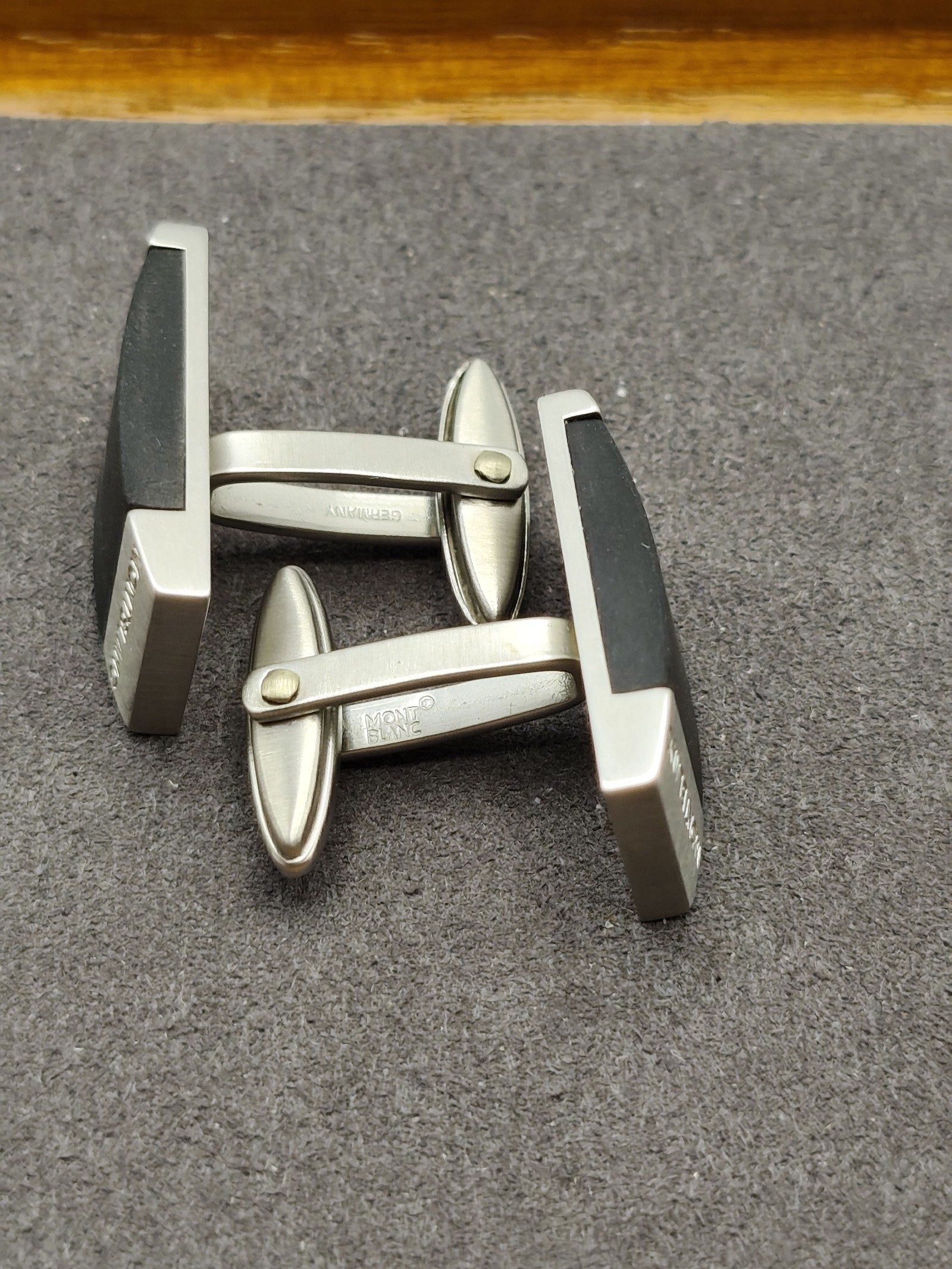 Montblanc Black & Silver Cufflinks with Box image 6