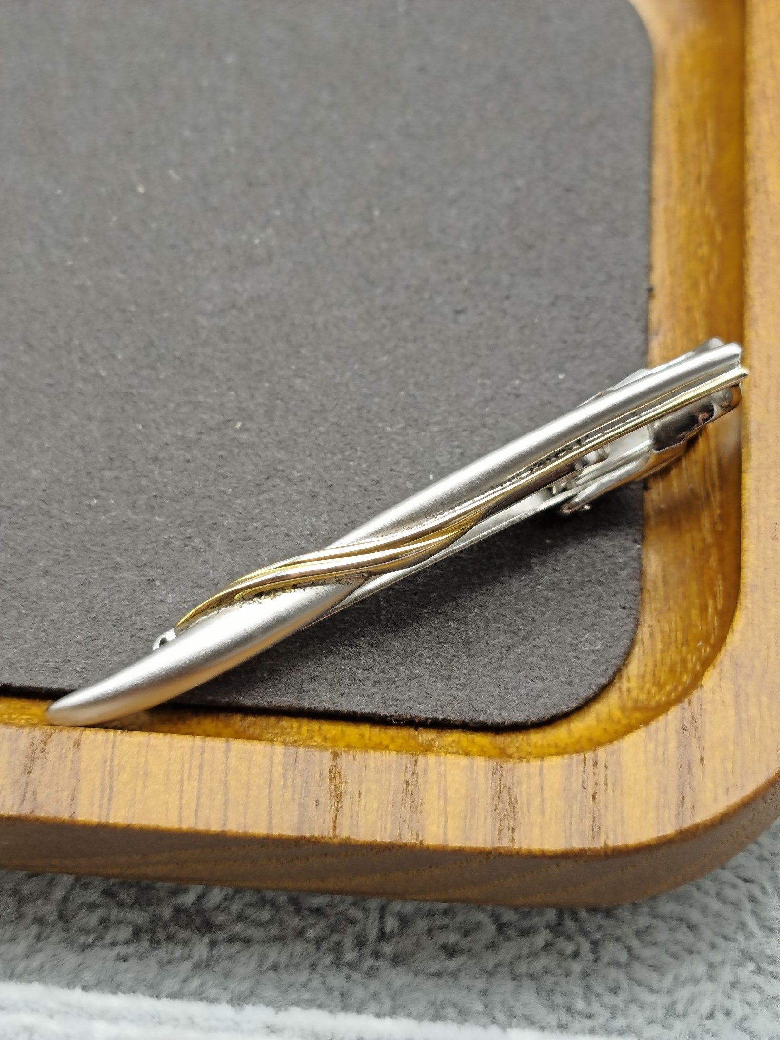 Yves Saint Laurent Silver & Gold Tone Tie Clip image 4