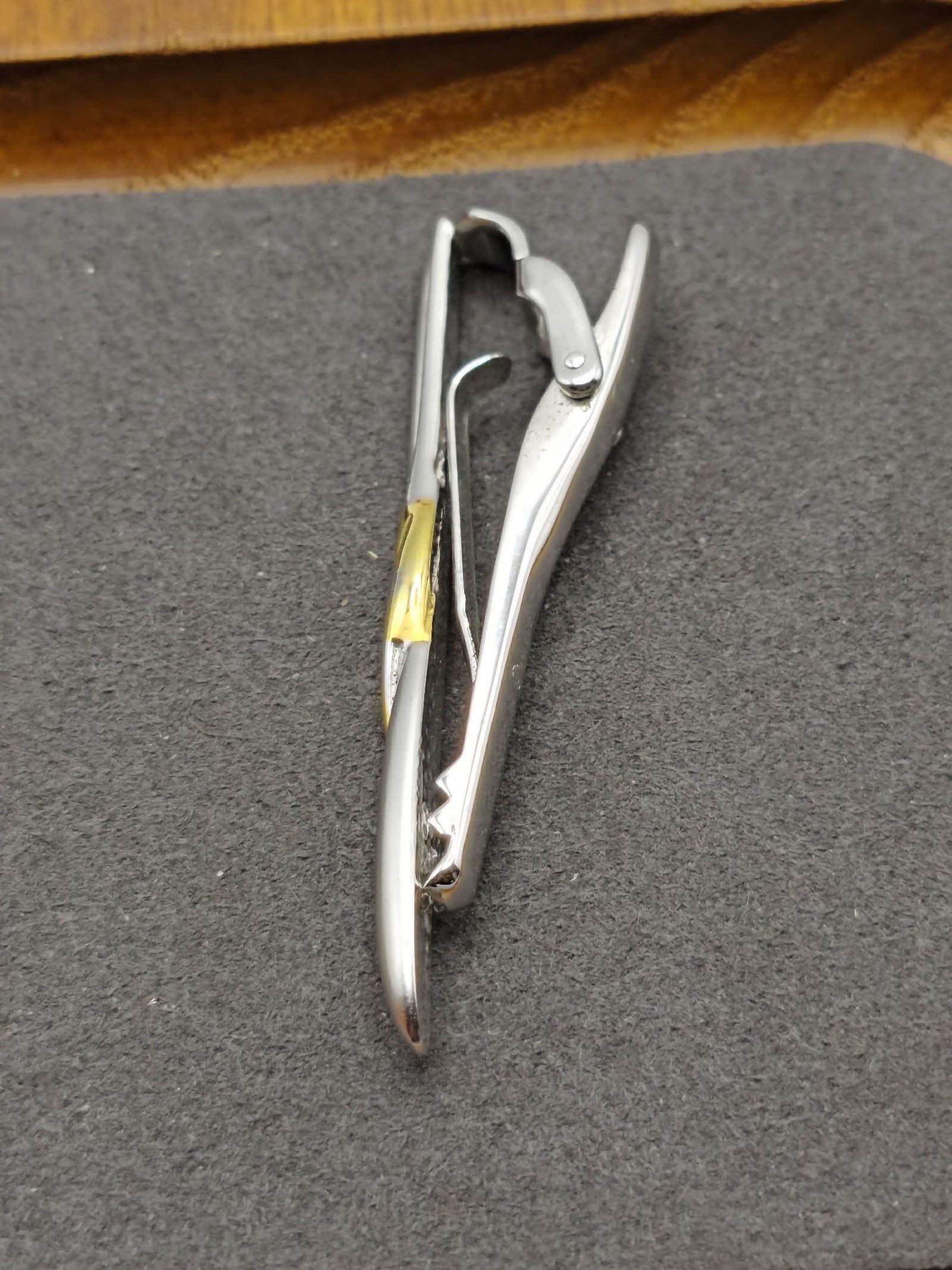 Yves Saint Laurent Silver & Gold Tone Tie Clip image 8