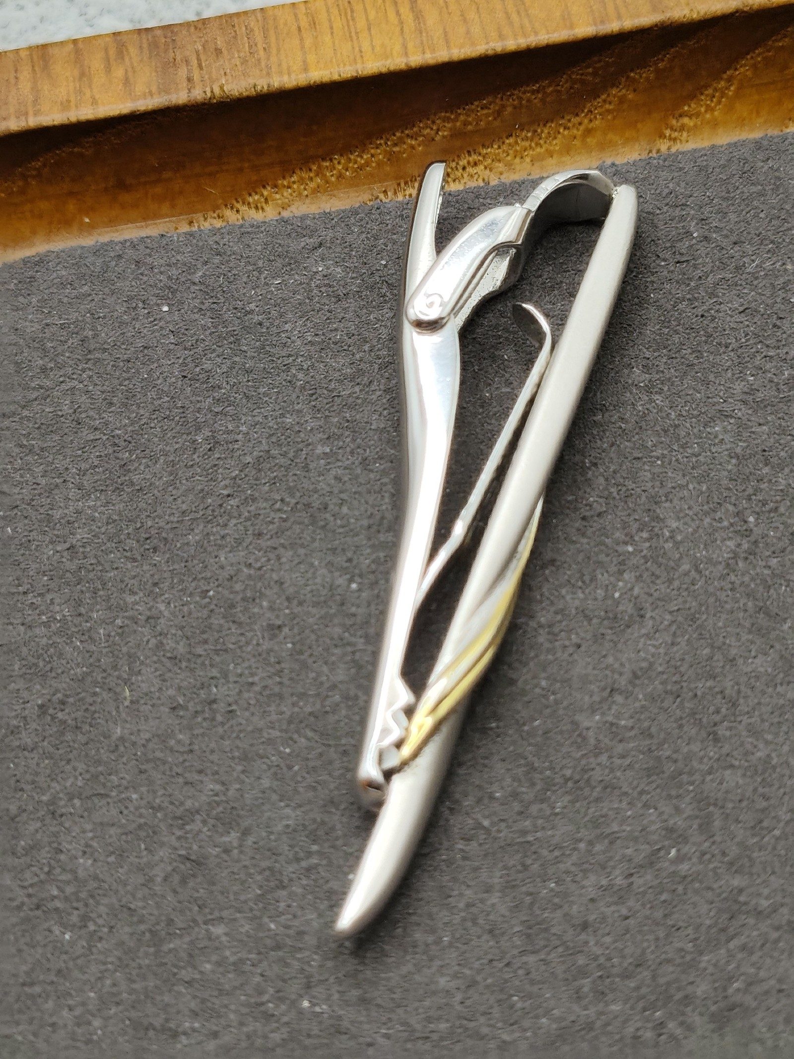 Yves Saint Laurent Silver & Gold Tone Tie Clip image 9