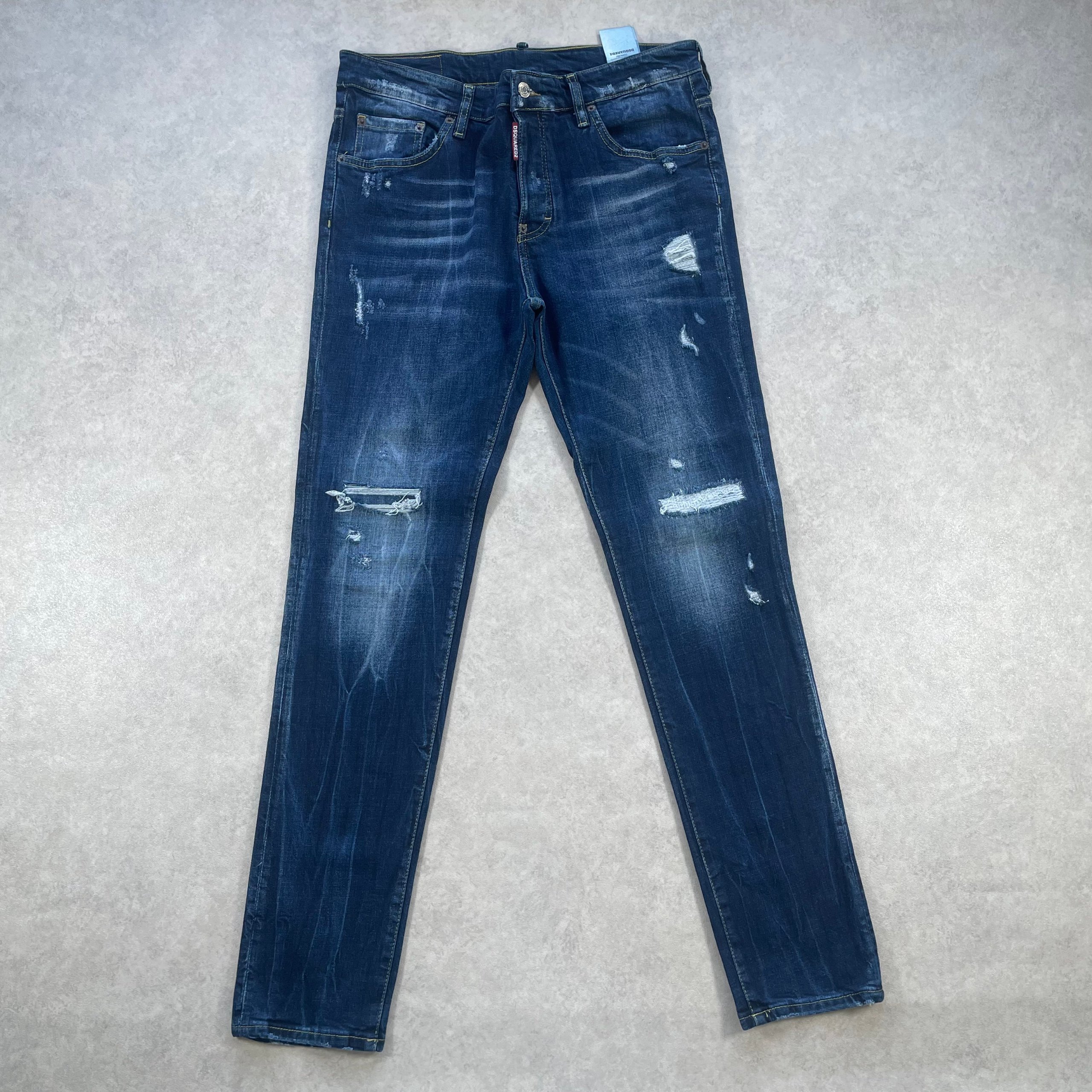 Dsquared 2 Men's Distressed Ripped Denim Jeans Blue Cool Guy, Size 50 W34 L34