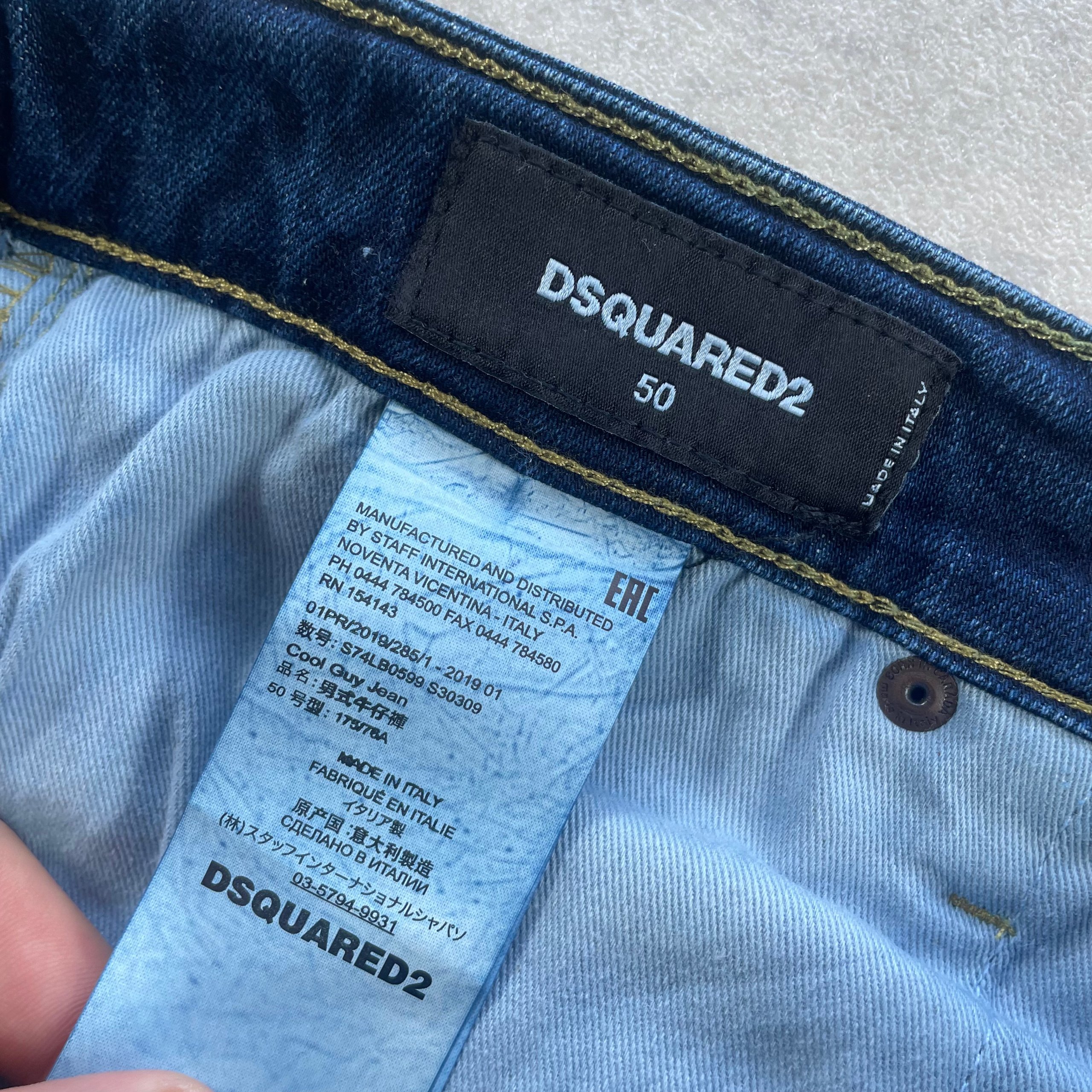 Dsquared 2 Men's Distressed Ripped Denim Jeans Blue Cool Guy, Size 50 W34 L34 image 5
