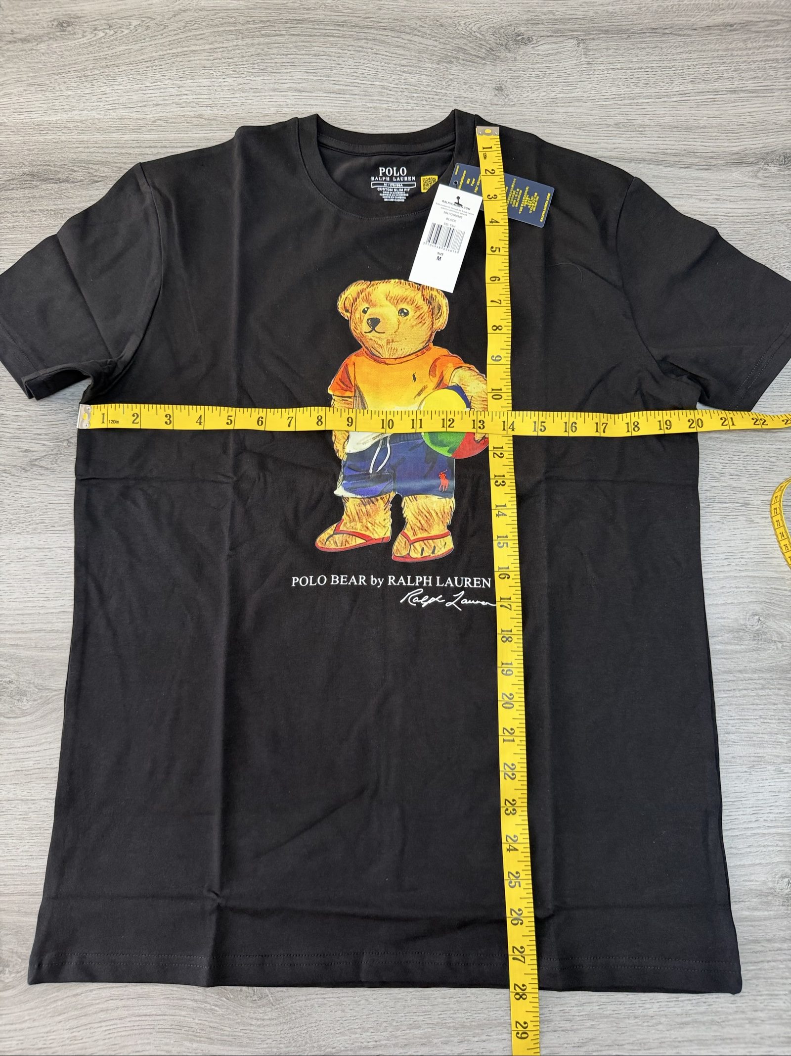 Polo Ralph Lauren Black Bear Print Cotton T-Shirt Medium ( image 5