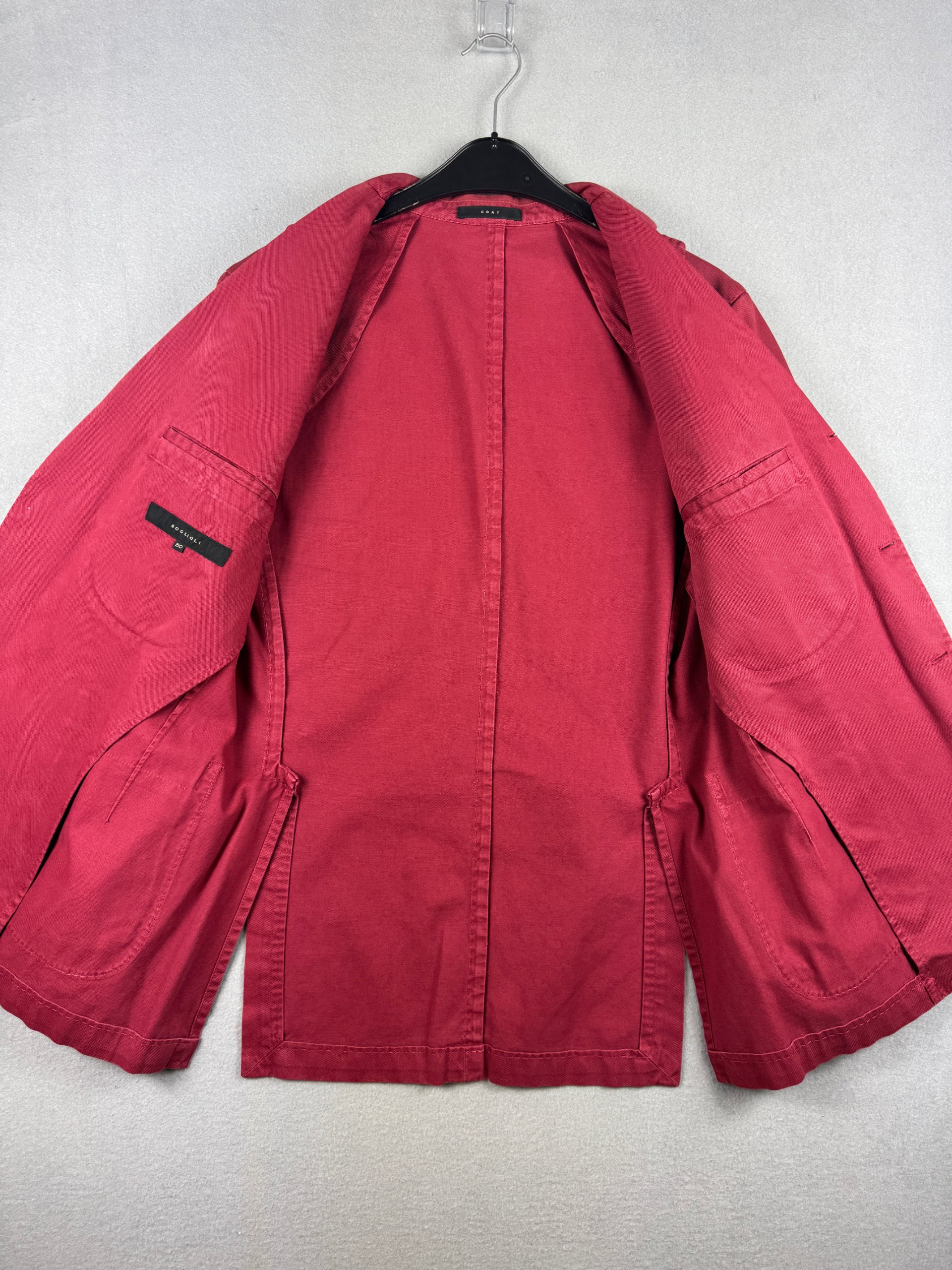 Boglioli Coat Red Cotton Blazer Sportcoat Size 50 / L image 9