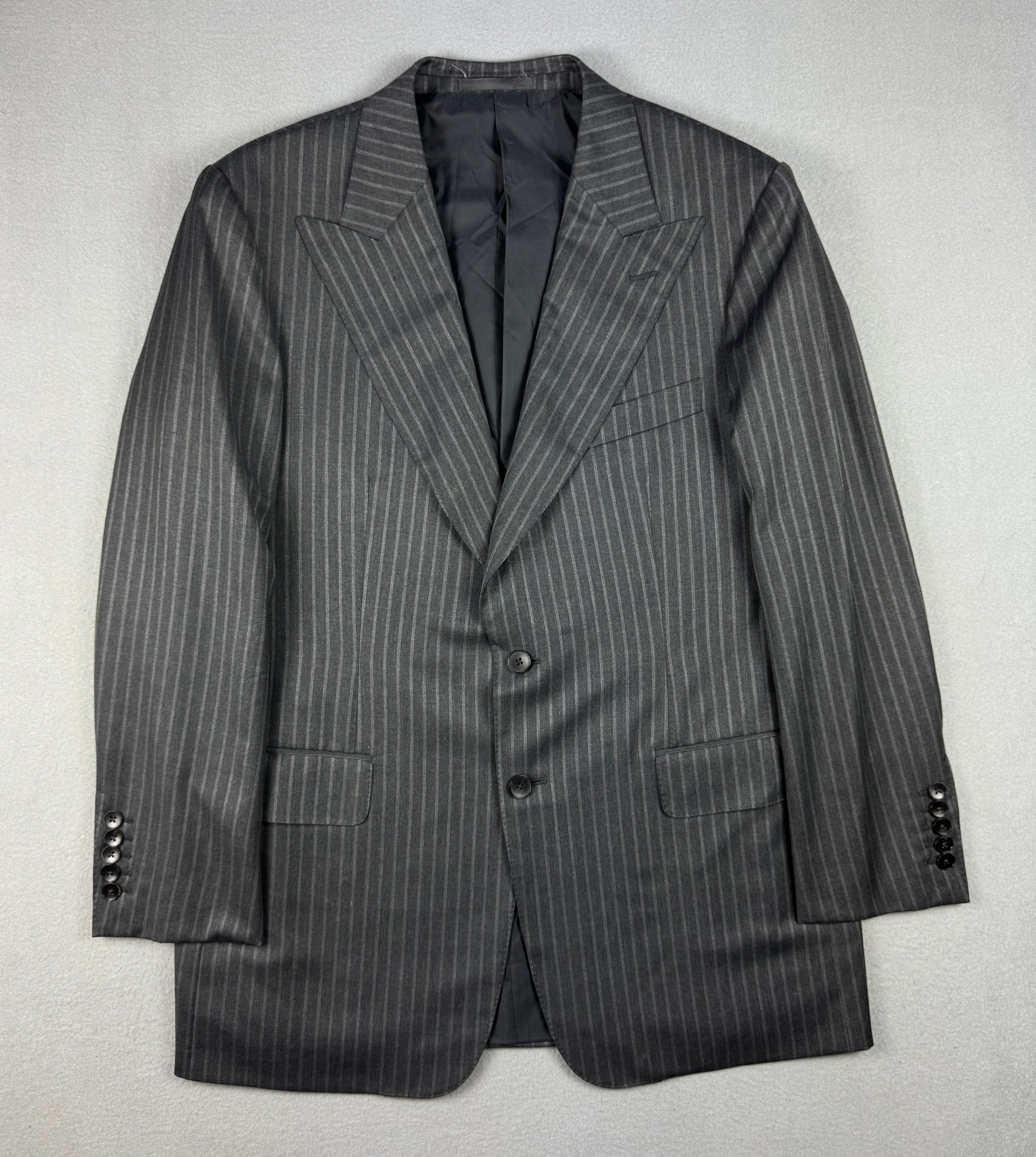 Gucci by Tom Ford Men`s Grey Stripe Wool Blazer Size 54R / XL-XXL