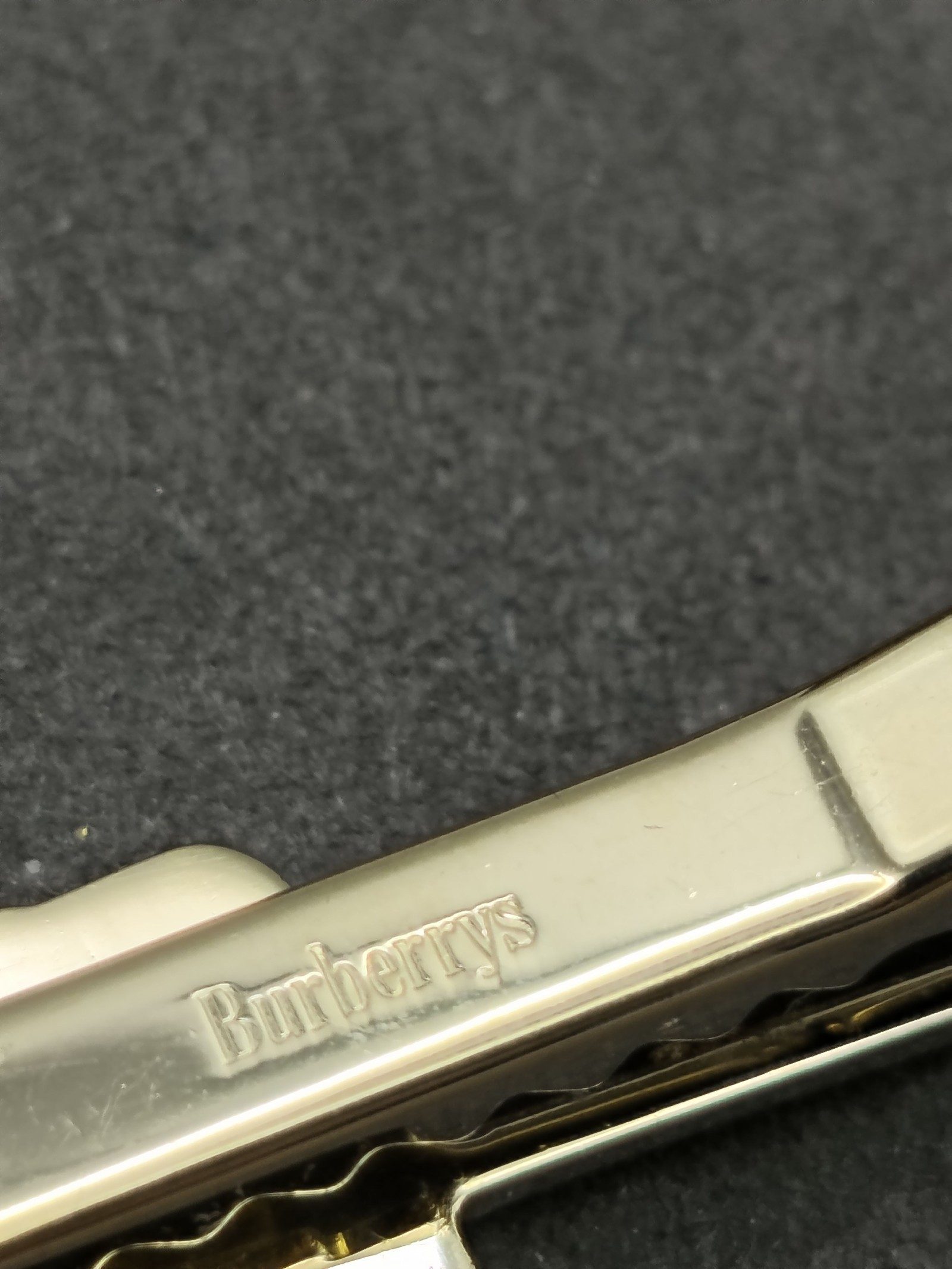 Burberry Gold & Black Tie Clip with Box image 5
