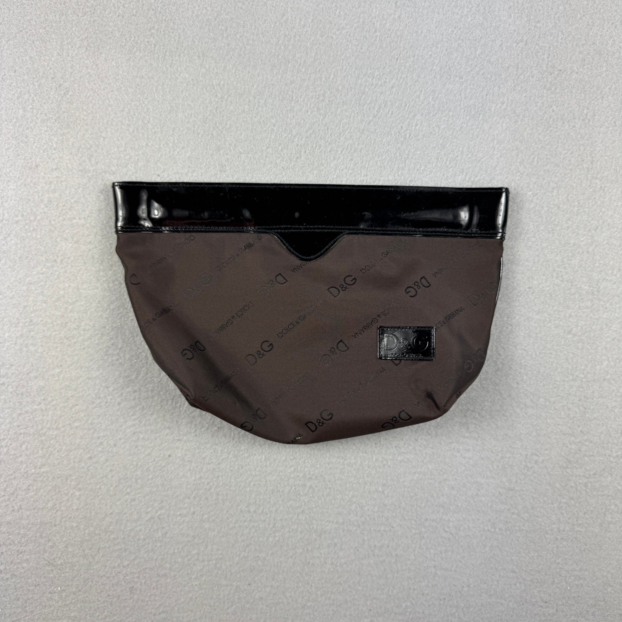 Dolce & Gabbana Brown & Black Nylon Clutch Bag One Size
