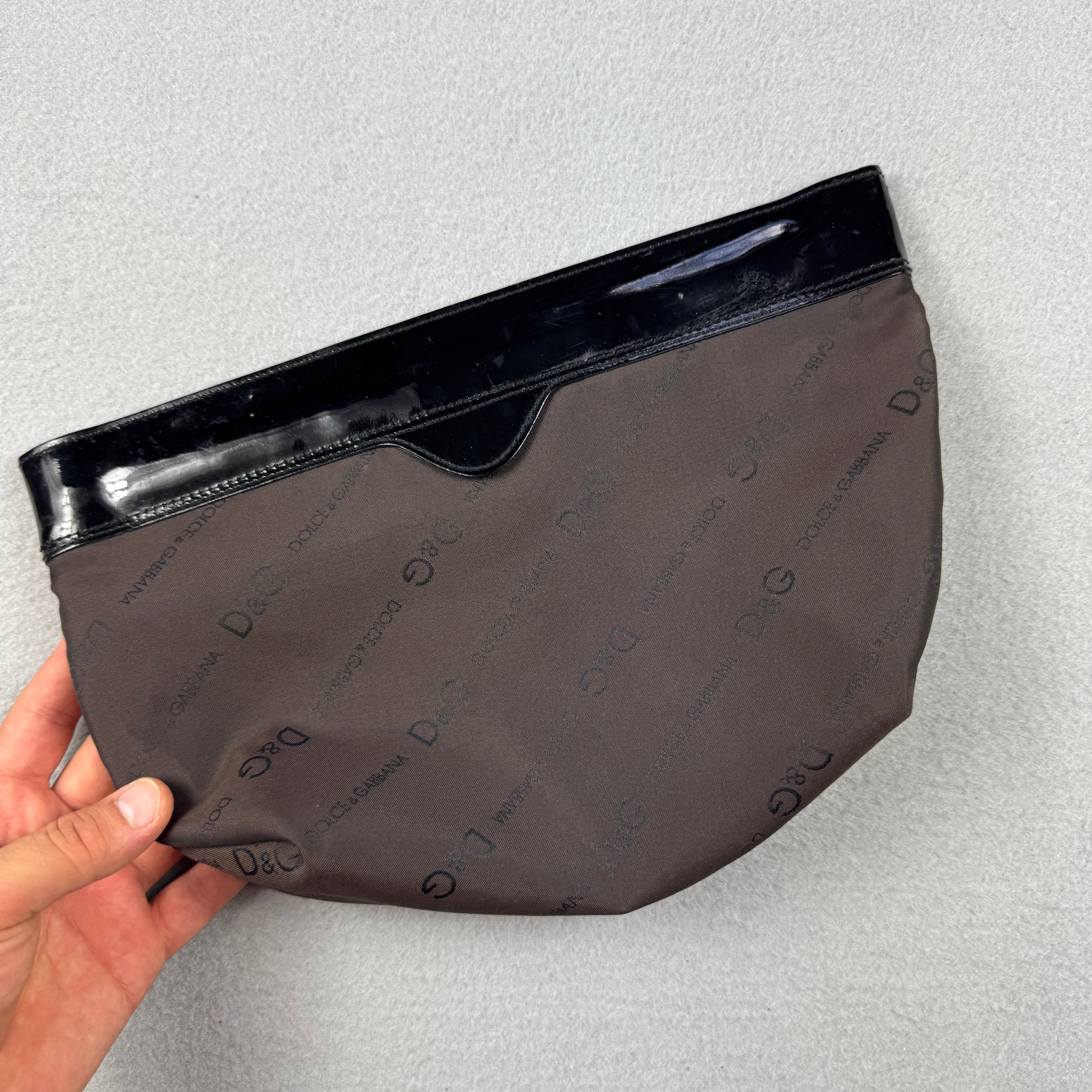 Dolce & Gabbana Brown & Black Nylon Clutch Bag One Size image 2