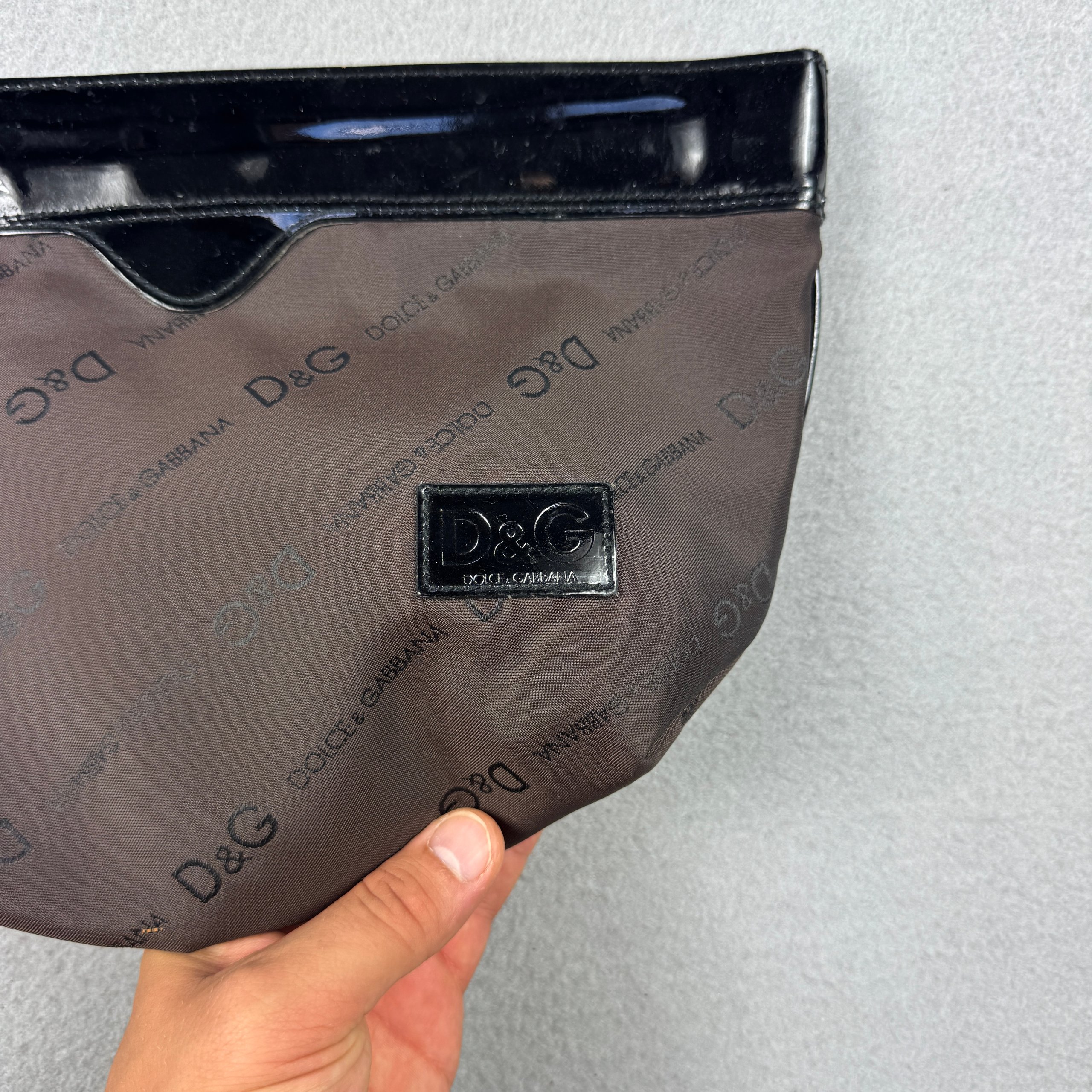 Dolce & Gabbana Brown & Black Nylon Clutch Bag One Size image 3