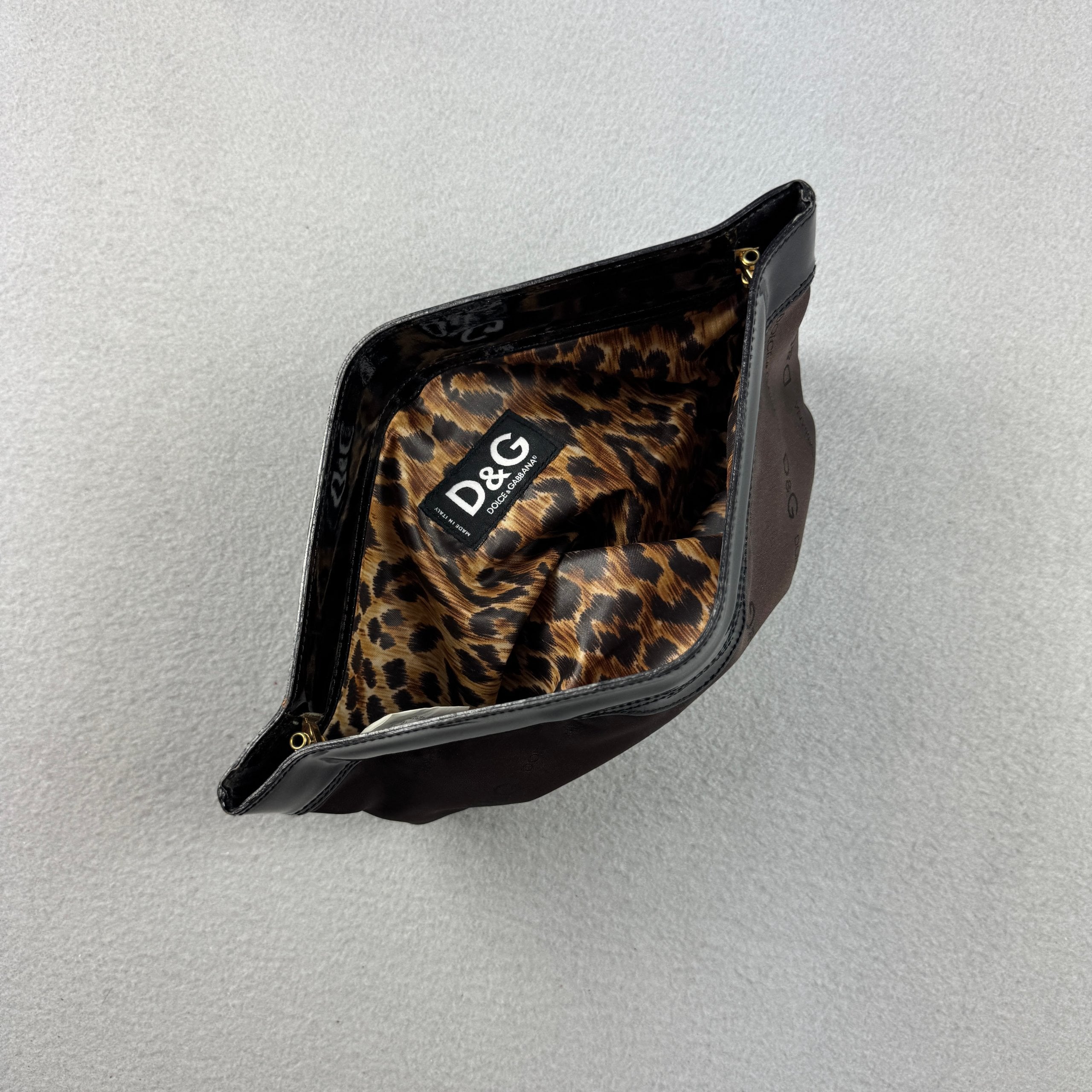 Dolce & Gabbana Brown & Black Nylon Clutch Bag One Size image 4