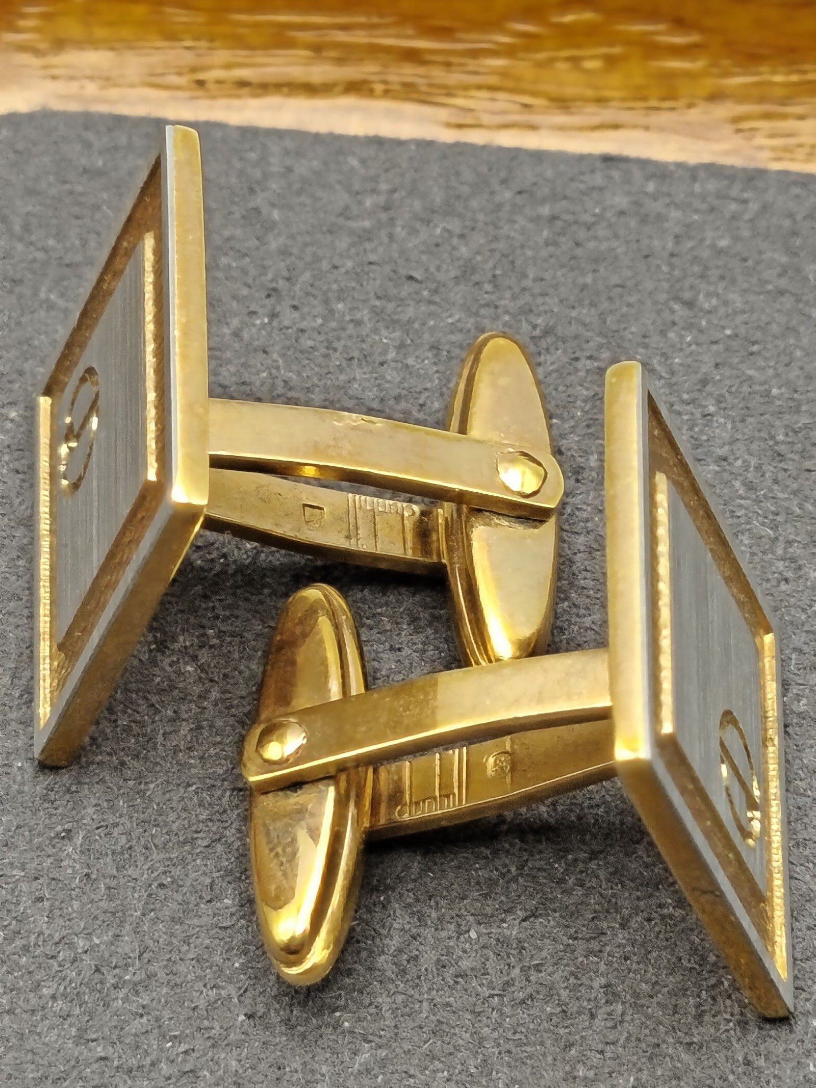Dunhill Gold & Silver Cufflinks & Tie Clip Set image 8