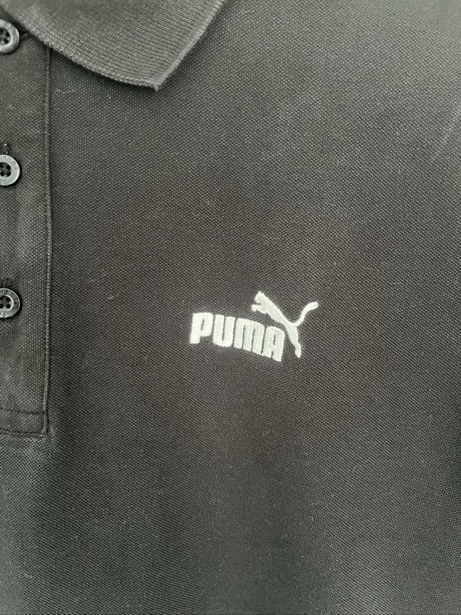 Puma Black Polo Shirt Medium Classic Logo image 2