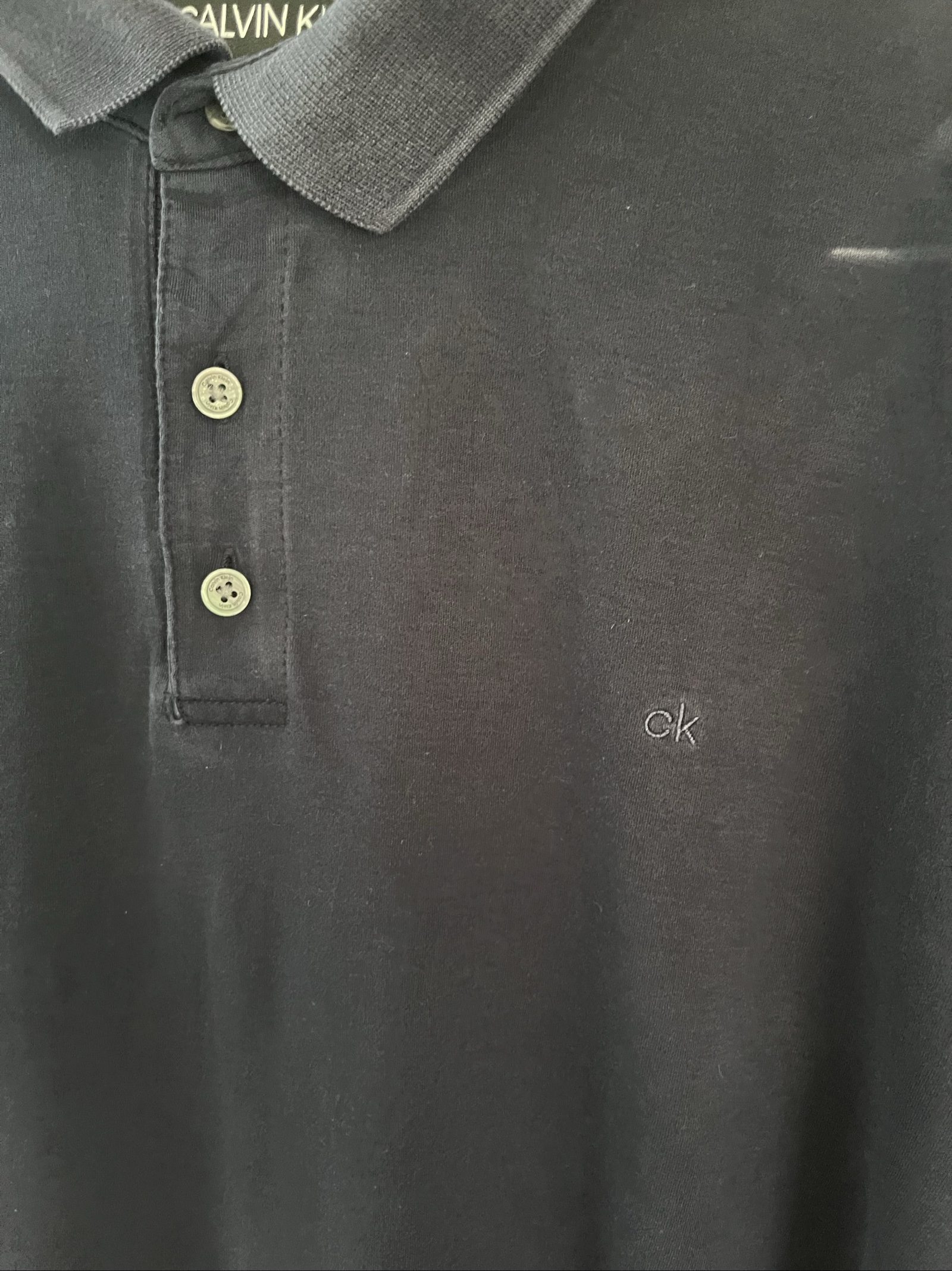 Calvin Klein Men's Black Cotton Polo Shirt XL image 2