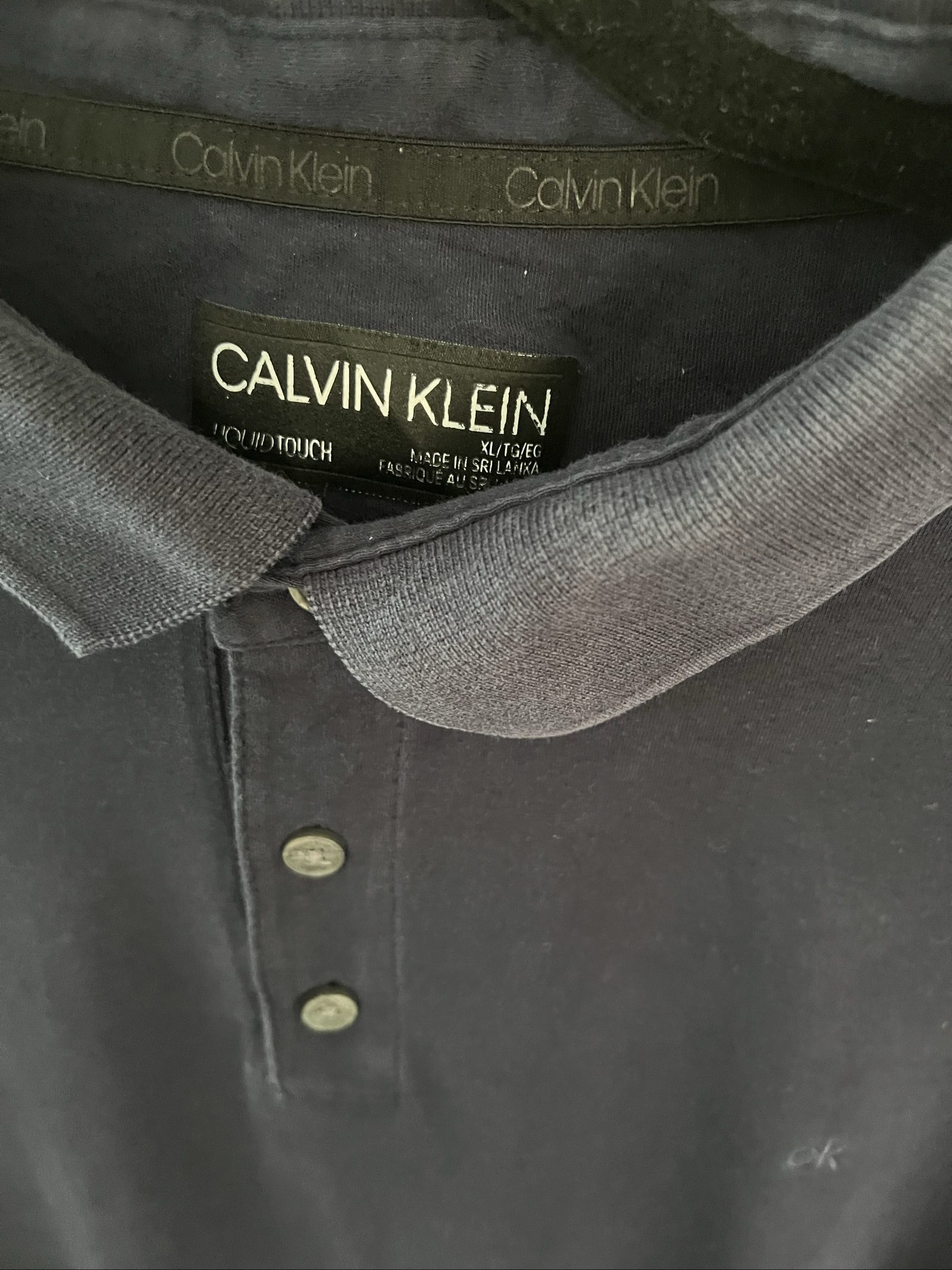 Calvin Klein Men's Black Cotton Polo Shirt XL image 3