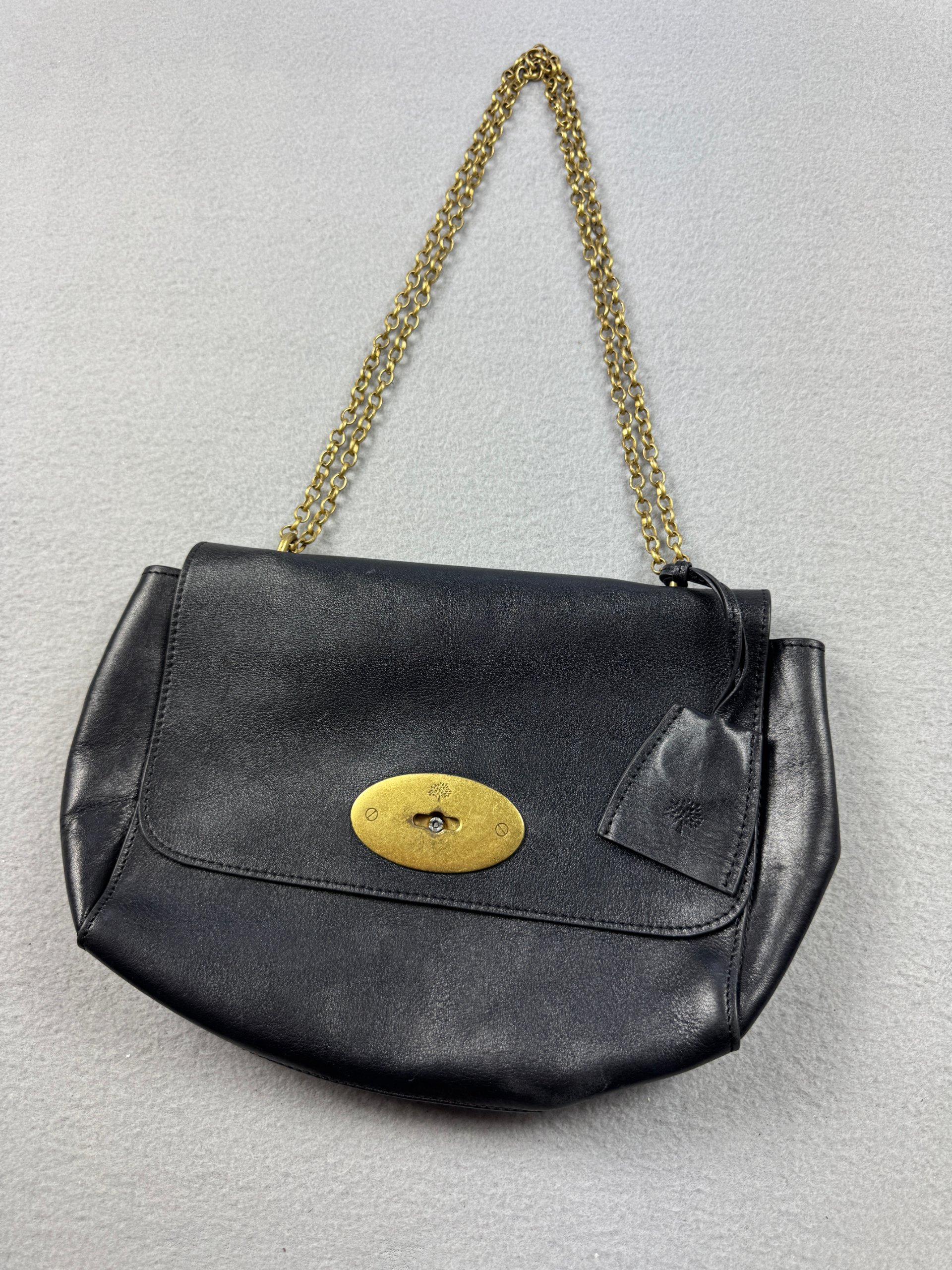 Mulberry Lily Black Leather Shoulder Bag Chain Strap One Size image 2