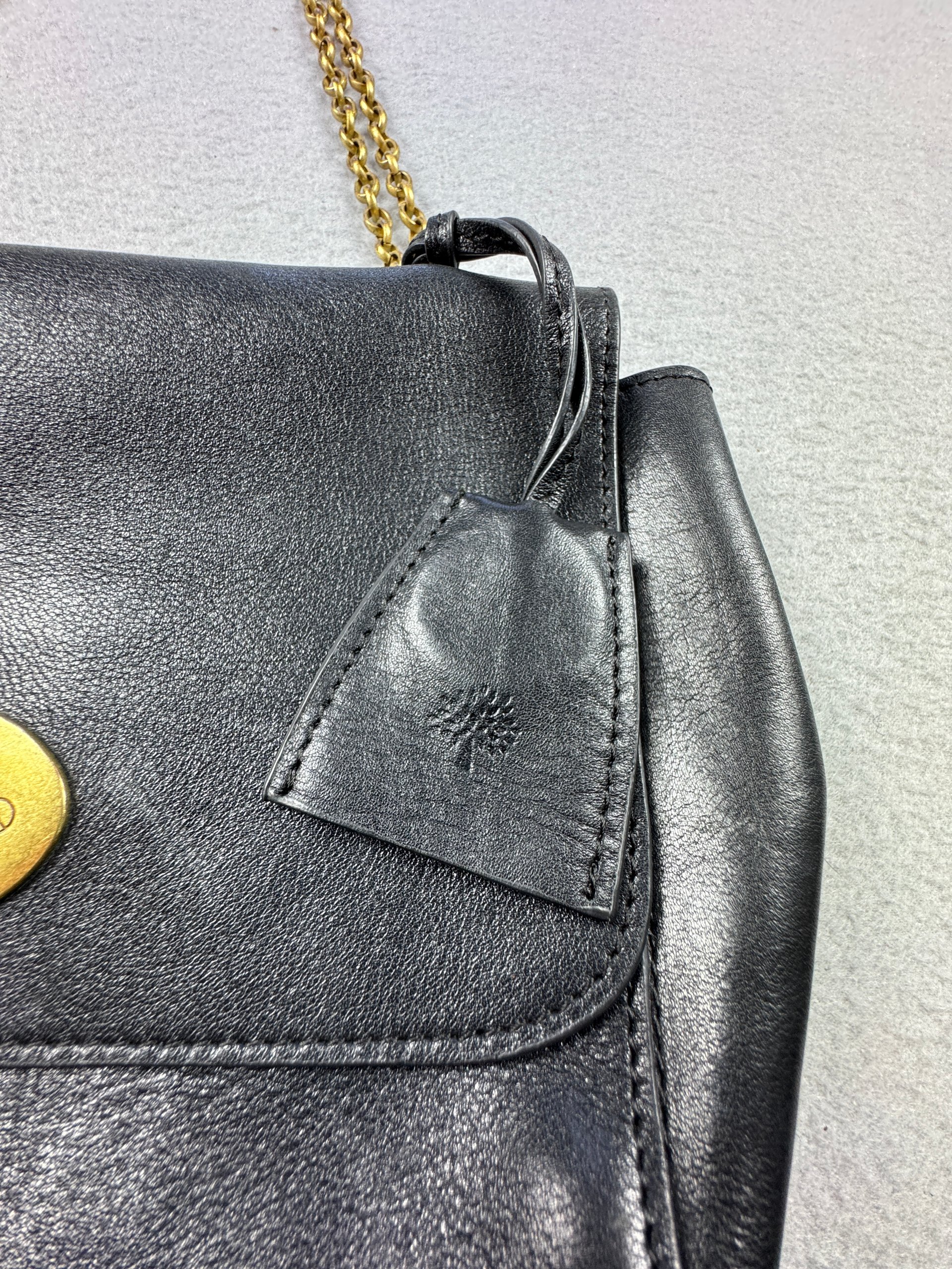 Mulberry Lily Black Leather Shoulder Bag Chain Strap One Size image 5