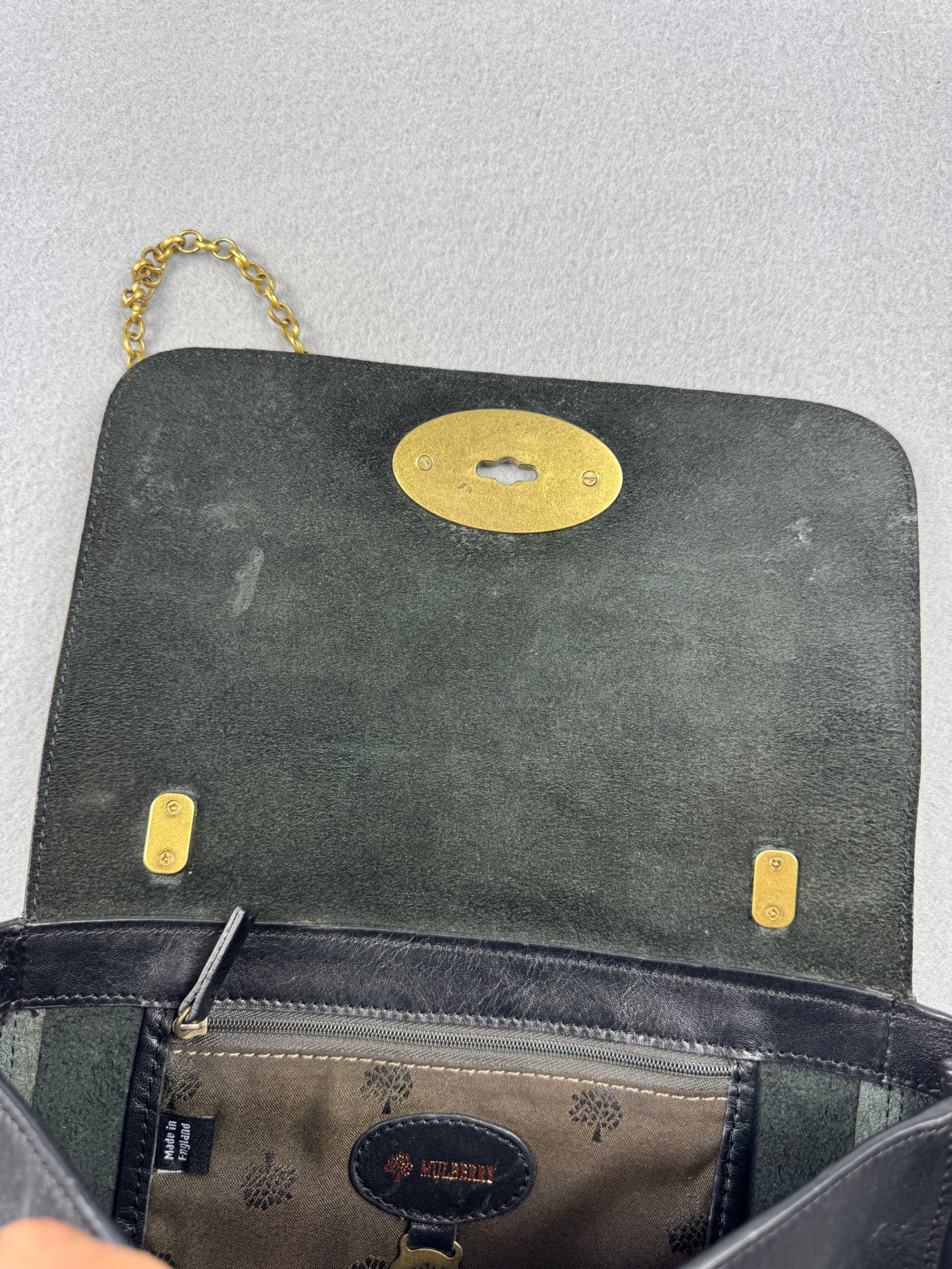 Mulberry Lily Black Leather Shoulder Bag Chain Strap One Size image 8