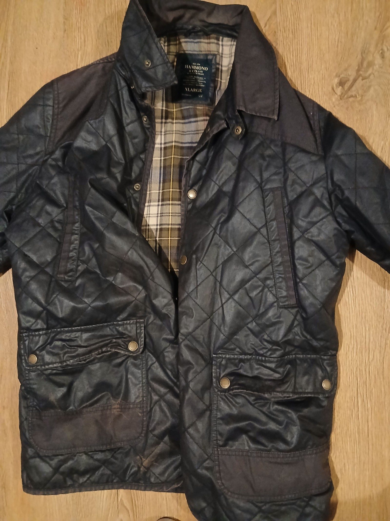 Hammond & Co. Men's Black Quilted Waxed Jacket XLarge image 3