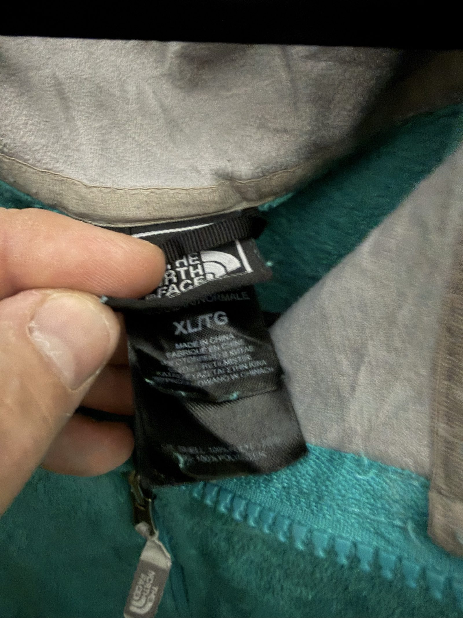 The North Face Turquoise Fleece Jacket XL image 3