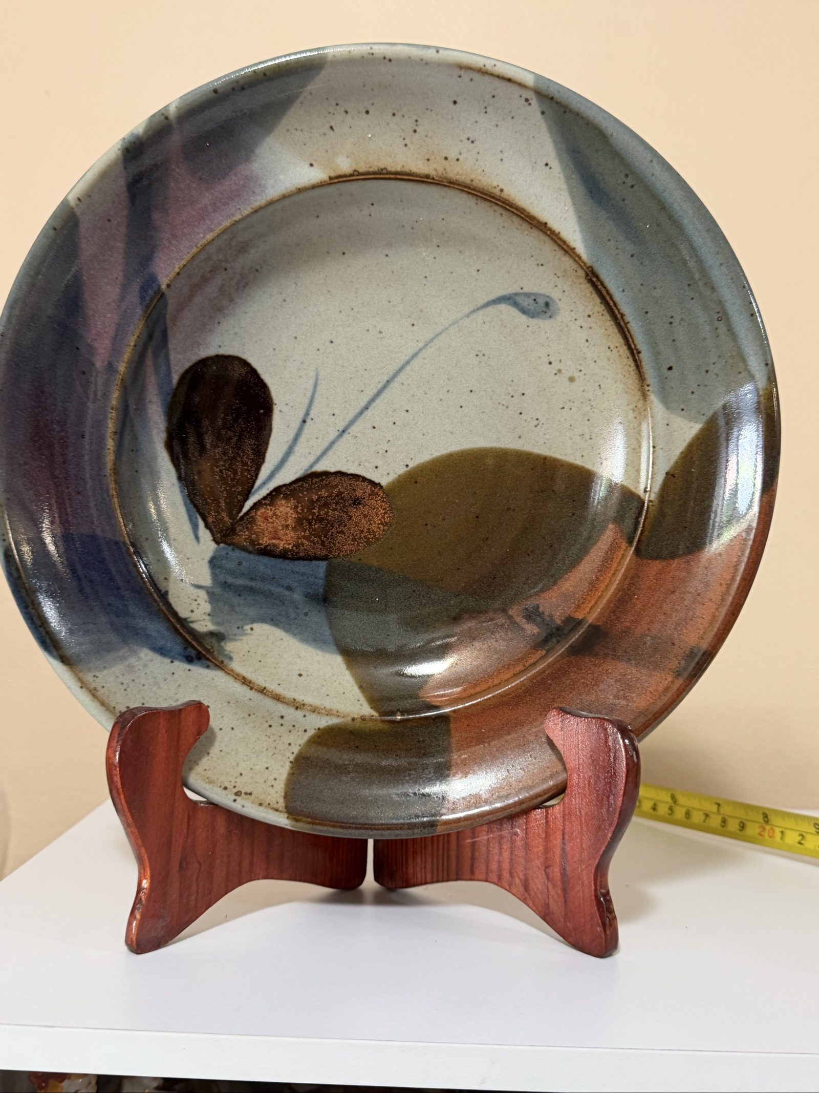 Handmade Multi Color Ceramic Decorative Bowl 9.5 in