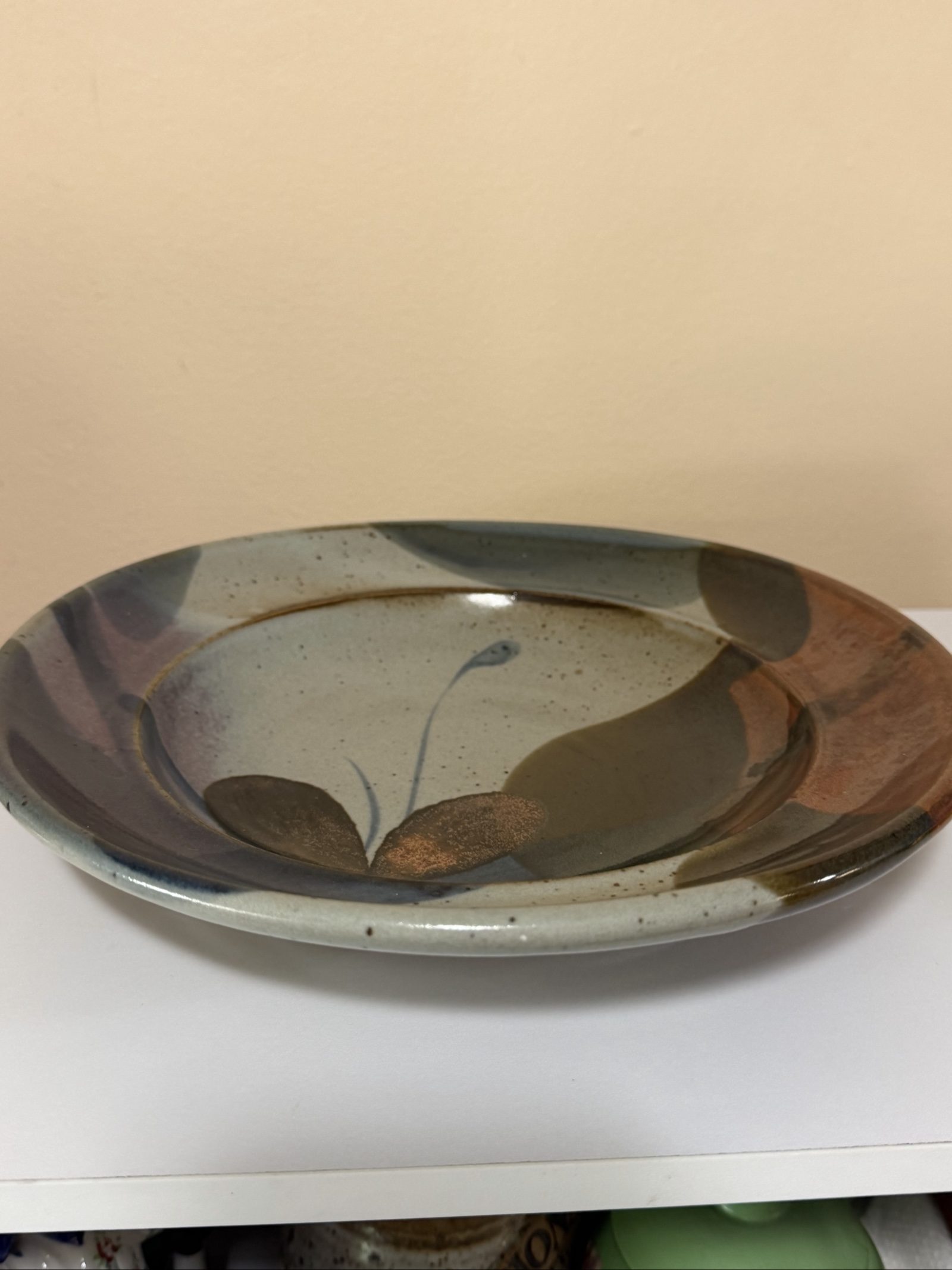 Handmade Multi Color Ceramic Decorative Bowl 9.5 in image 2