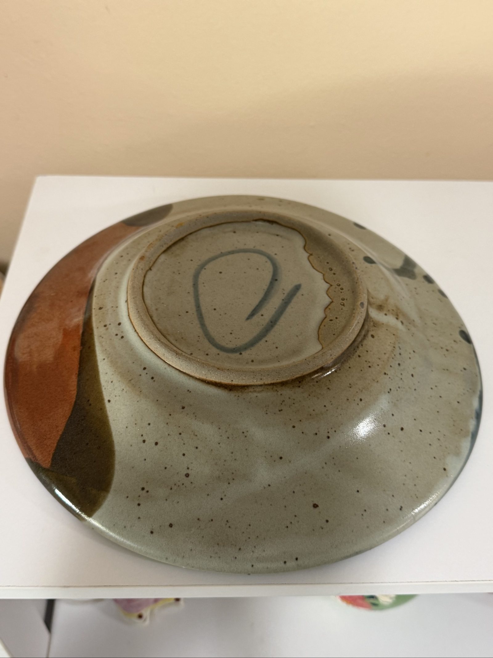 Handmade Multi Color Ceramic Decorative Bowl 9.5 in image 4