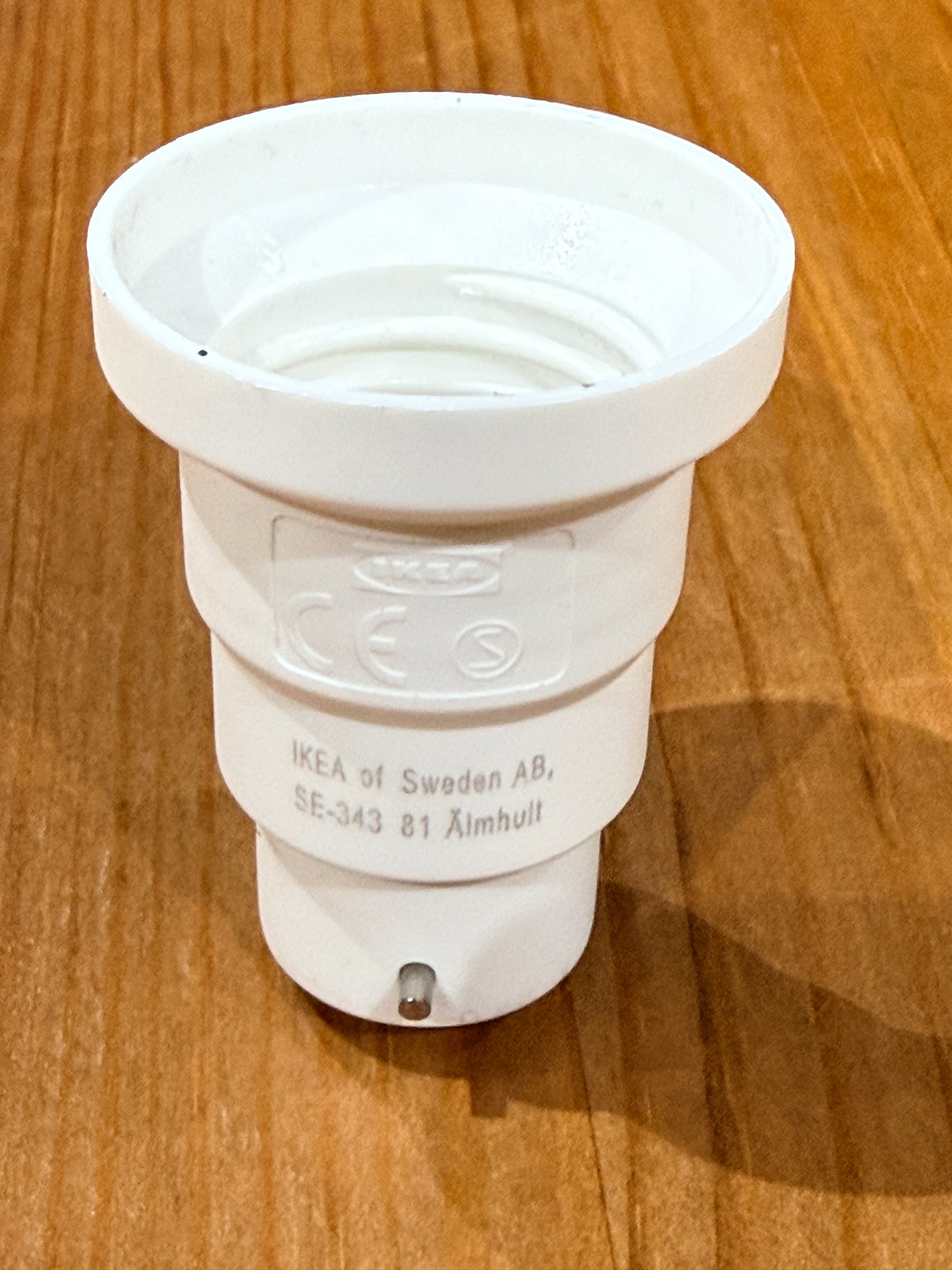 IKEA White GU10 to E27 Lampholder Adapter White Used