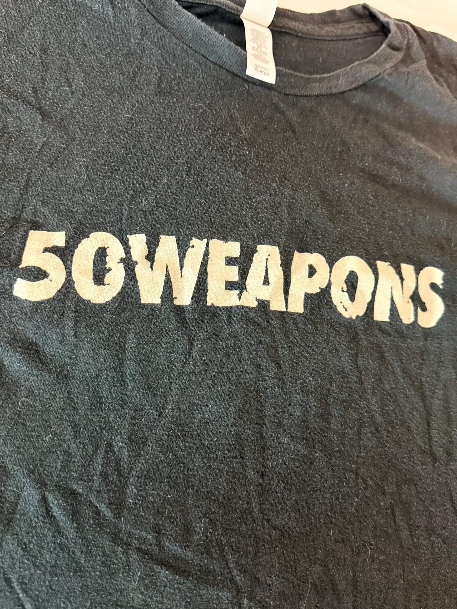 Black 50WEAPONS Graphic T-Shirt X-Large 100% Cotton Monkeytown Records