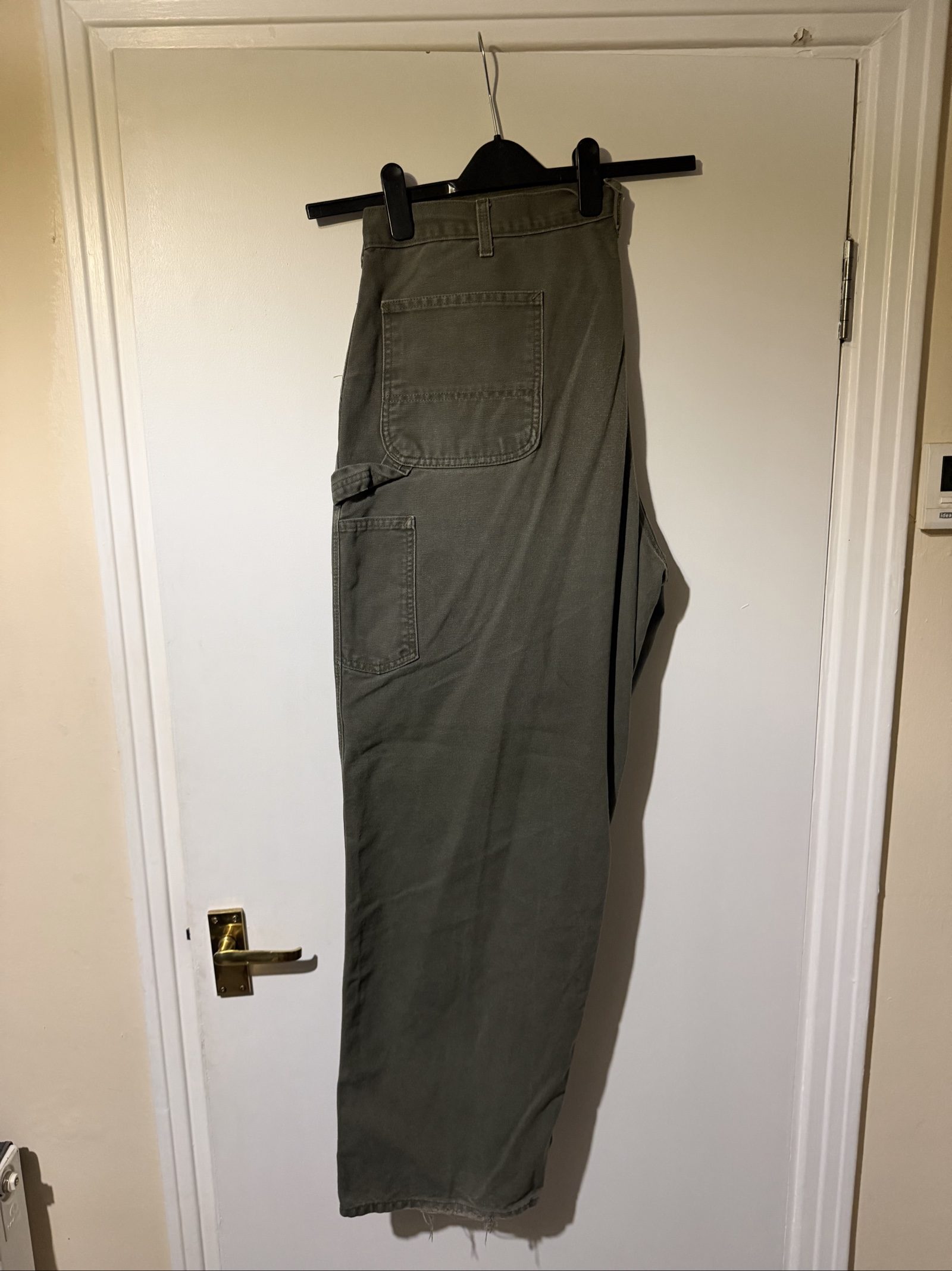 Carhartt Green Carpenter Trousers Large Distressed Hem size 42w image 7