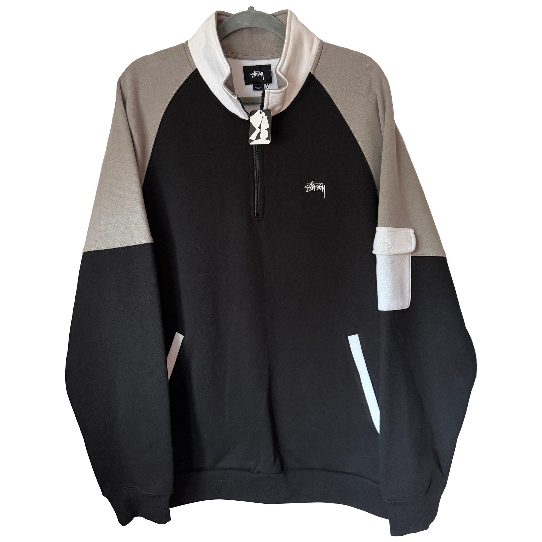 Stussy NWT Black Fleece Track Top Quarter Zip Sweatshirt XL