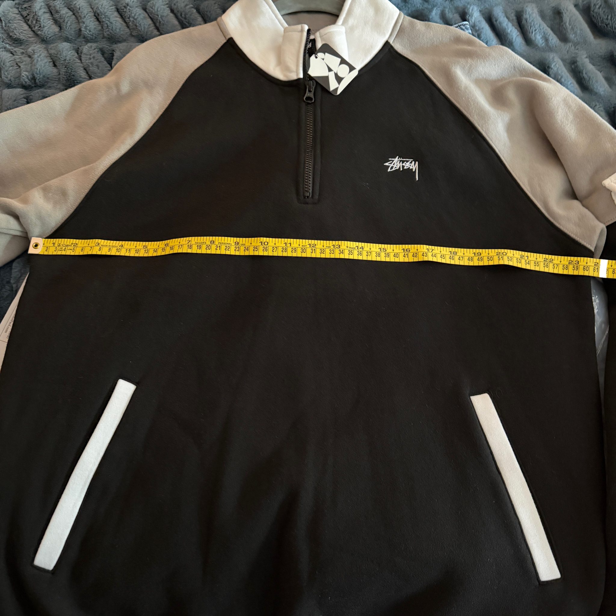 Stussy NWT Black Fleece Track Top Quarter Zip Sweatshirt XL image 8