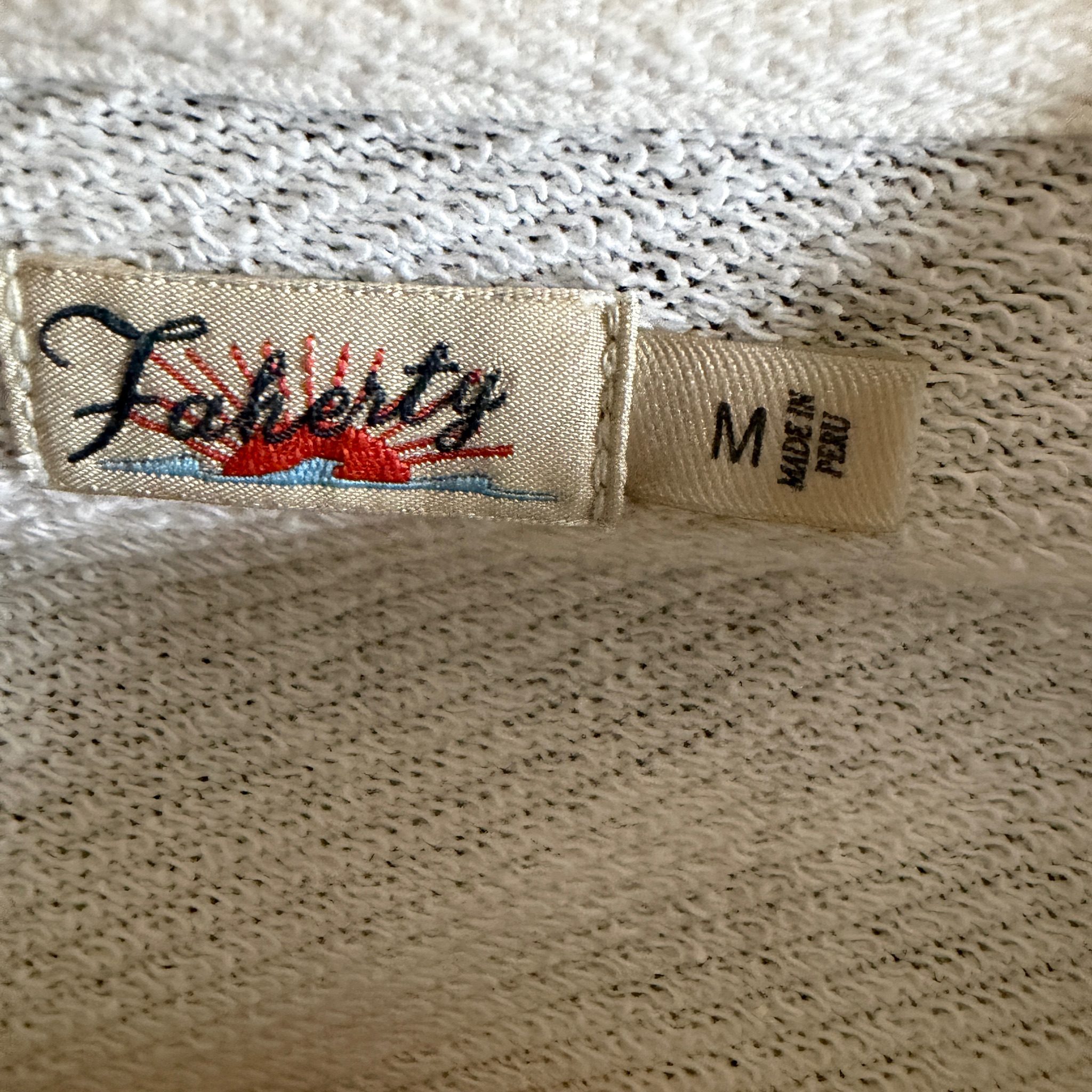Faherty Women's Beige Orange Blue Stripe Cotton Sweatshirt Medium image 3